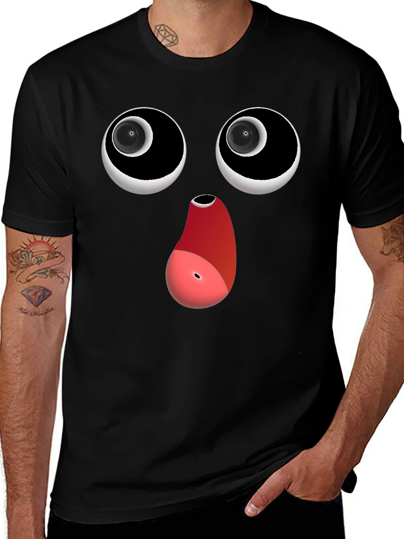 Variant 18 of Funny Face Black T-Shirt