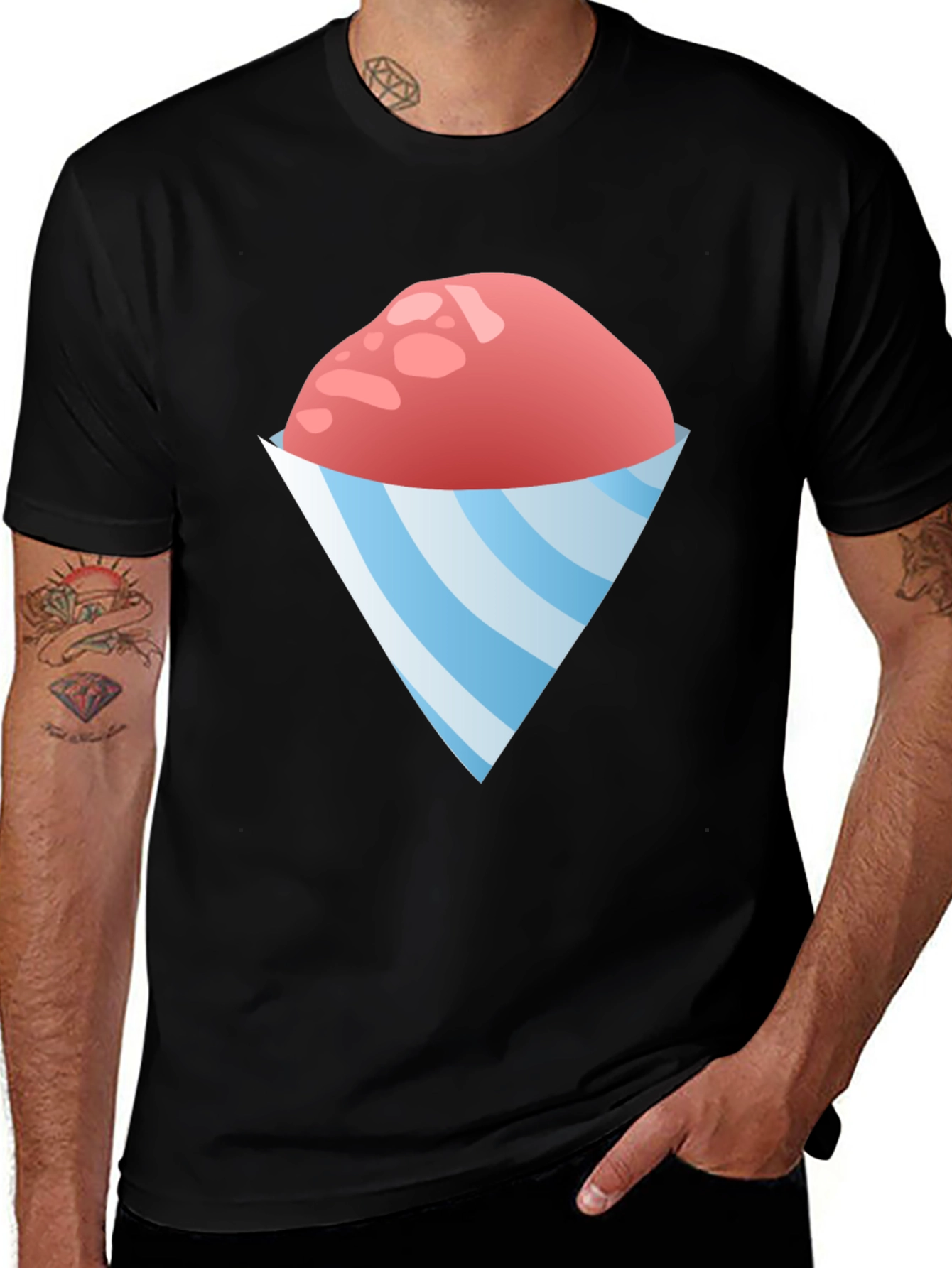 Variant 2 of Snow Cone T-Shirt - Red & Blue Summer Fun