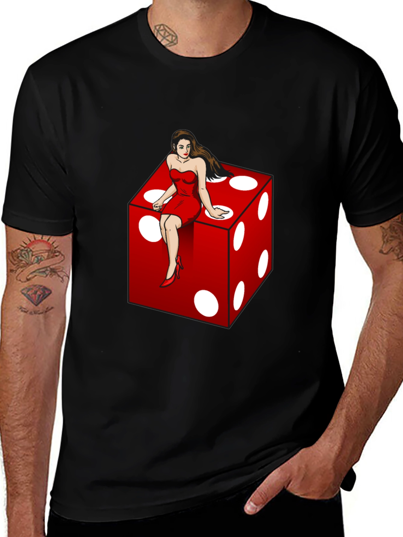 Variant 14 of Dice Girl Graphic Tee - Lucky Unisex T-Shirt