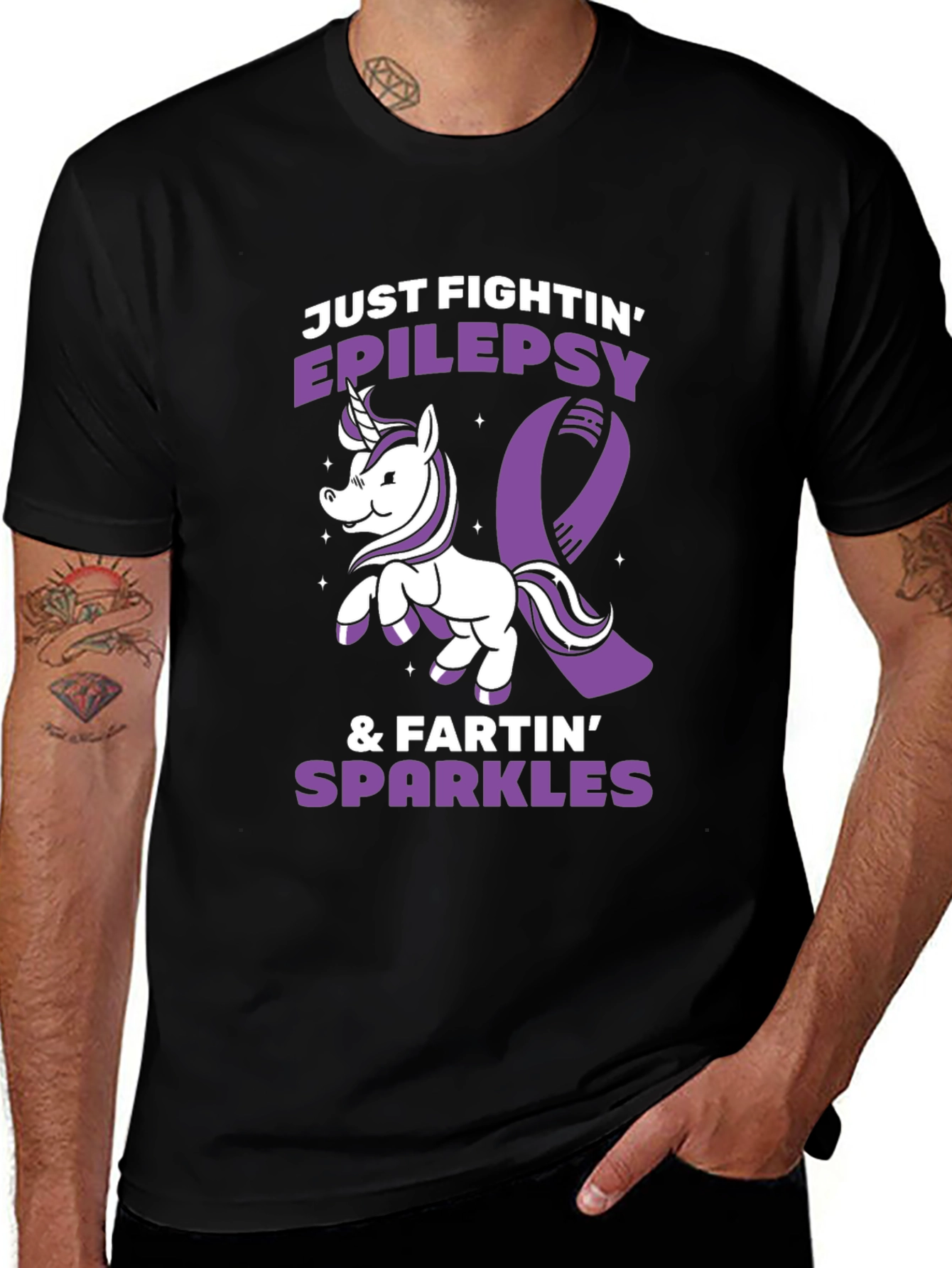 Variant 25 of Epilepsy Awareness T-Shirt - Unicorn Fight