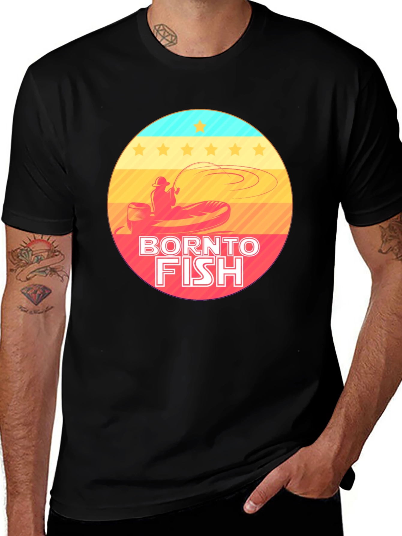 Variant 16 of Born to Fish T-Shirt - Fisherman Graphic Tee