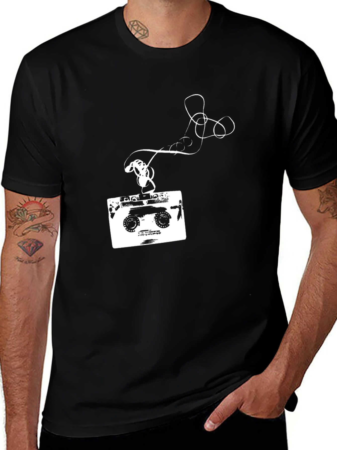 Variant 12 of Retro Cassette Tape Graphic T-Shirt - Black