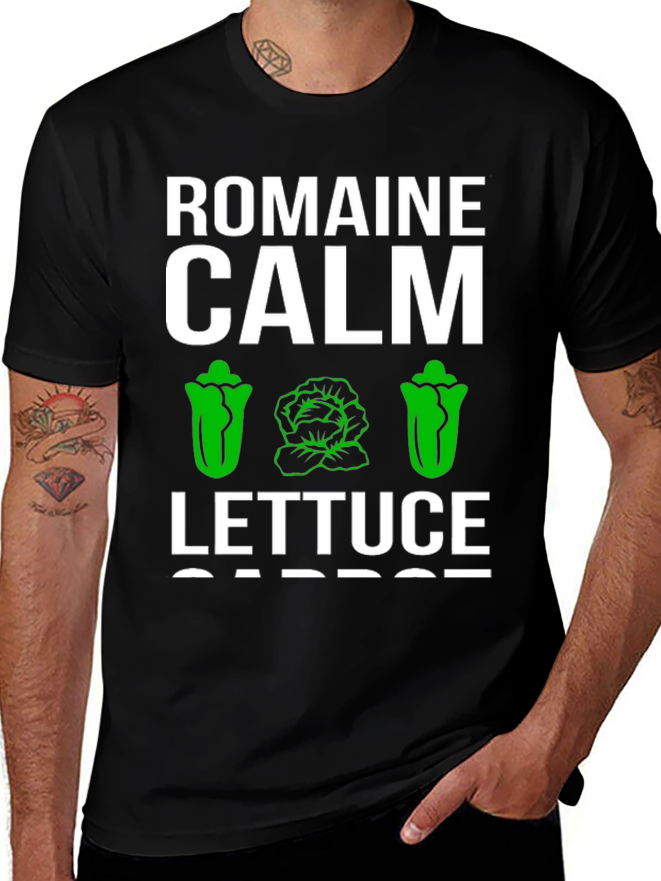 Variant 8 of Romaine Calm Lettuce T-Shirt - Funny Vegan Tee