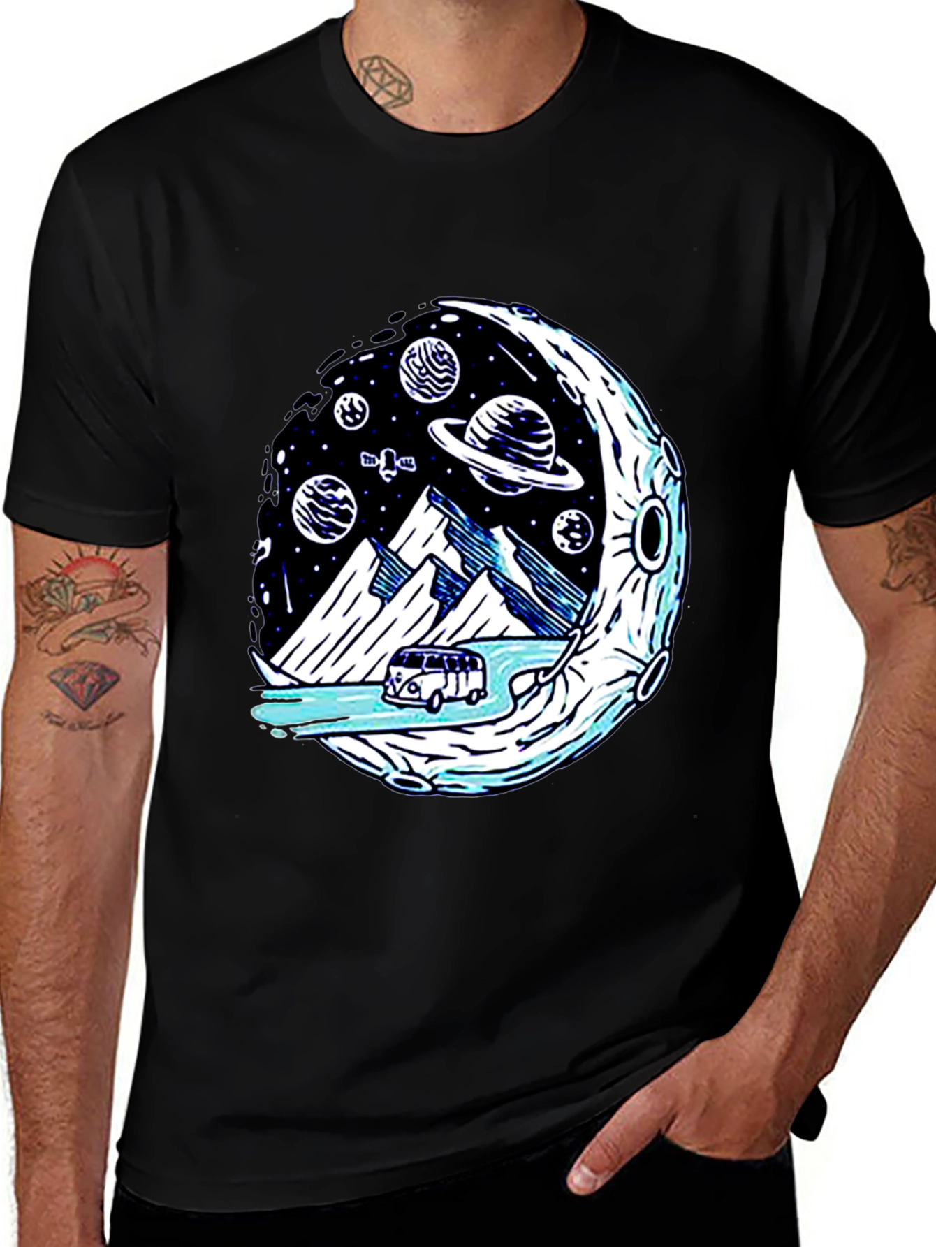Variant 3 of Space Van Moon Graphic Tee
