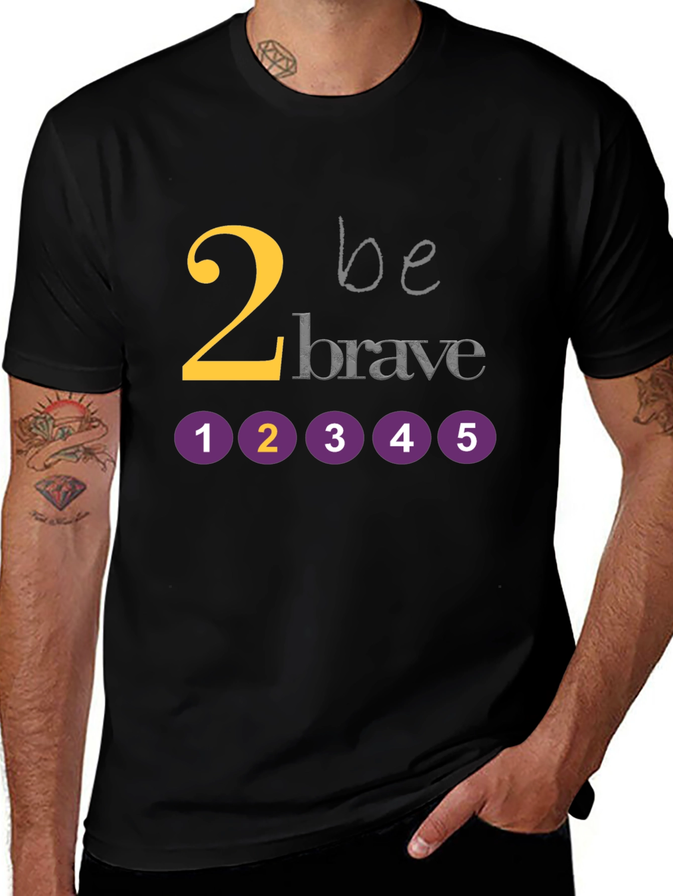 Variant 20 of Be Brave Graphic Tee - Black Cotton