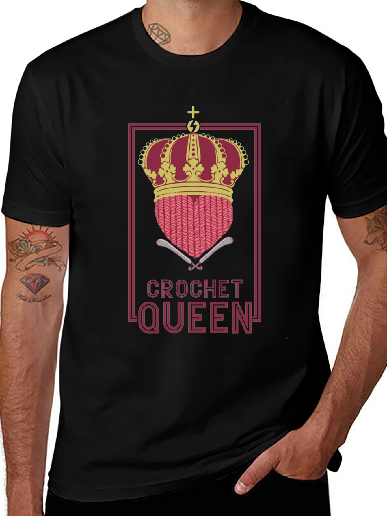 Crochet Queen Graphic Tee - Knitting Lover T-Shirt