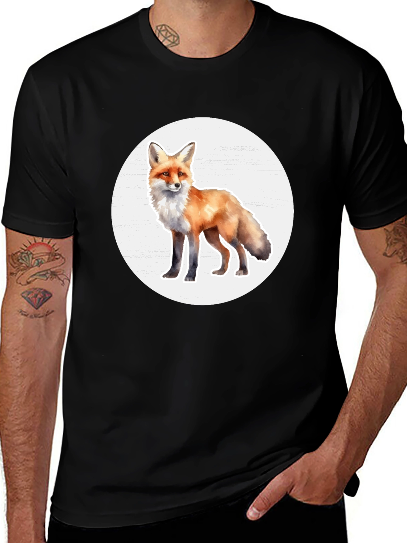 Variant 4 of Fox Graphic Tee - Stylish Animal Print T-Shirt