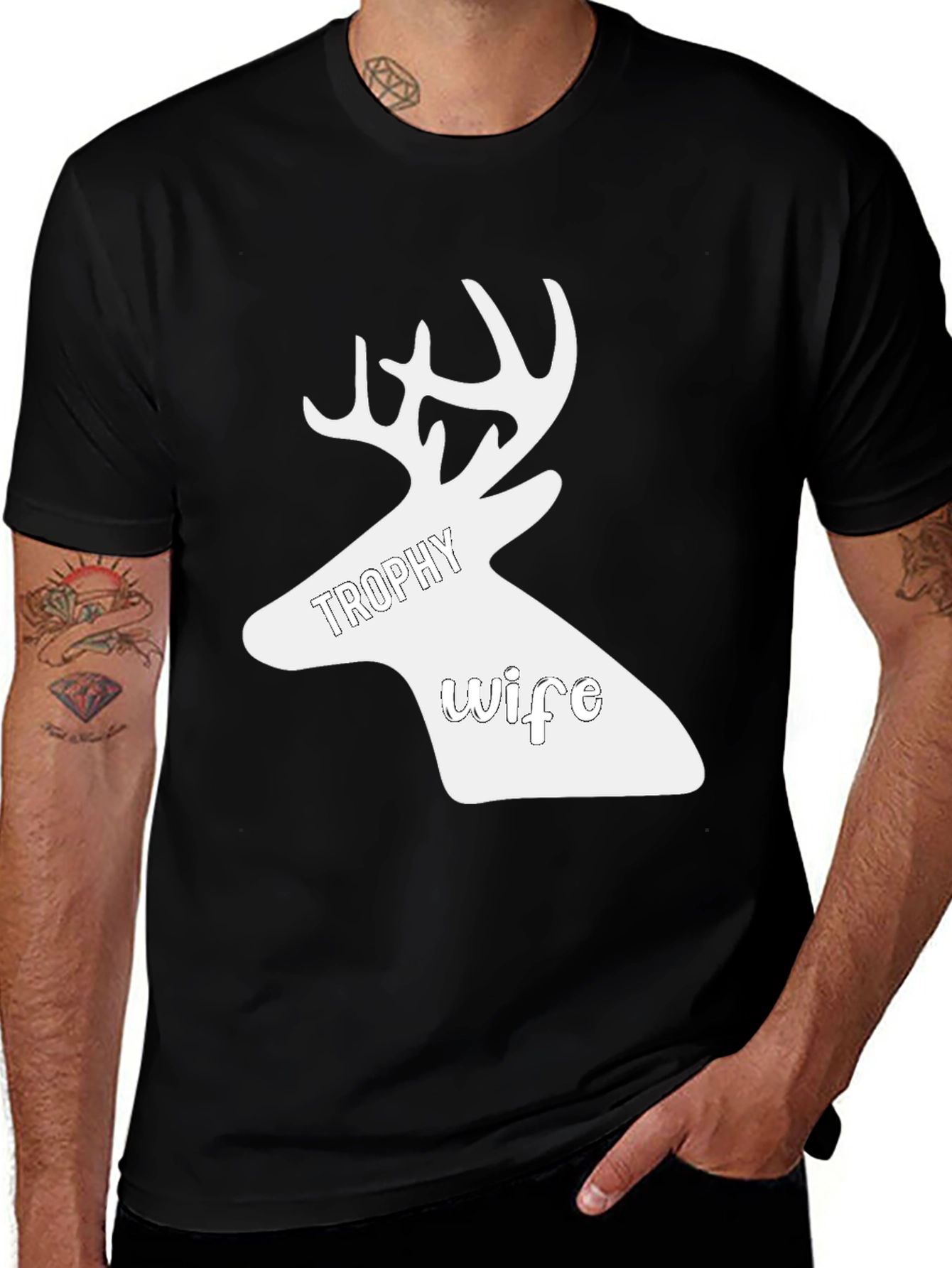 Variant 7 of Trophy Wife Deer Graphic Tee - Novelty Hunting Shirt