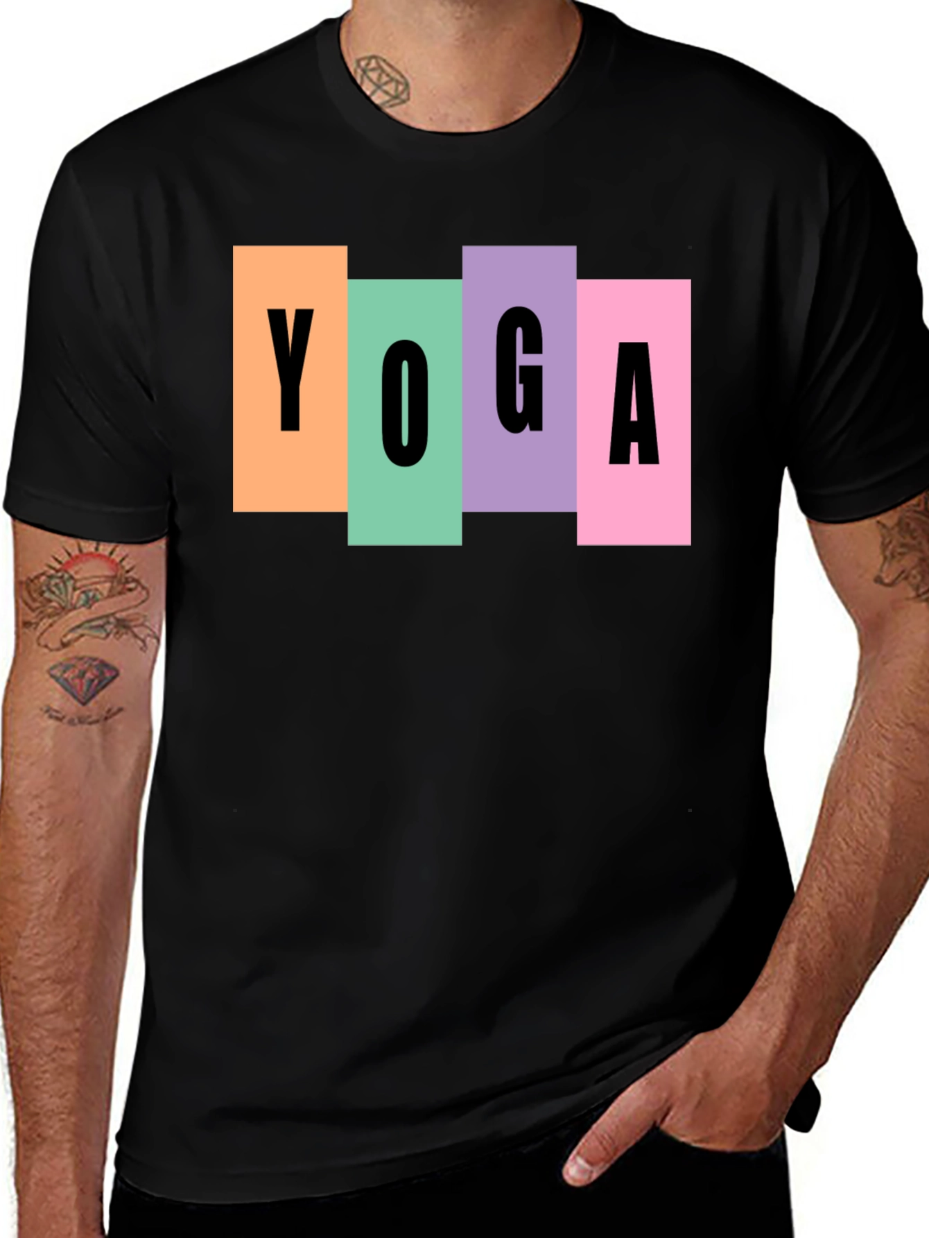 Variant 2 of Yoga Block Graphic Tee - Unisex Black T-Shirt