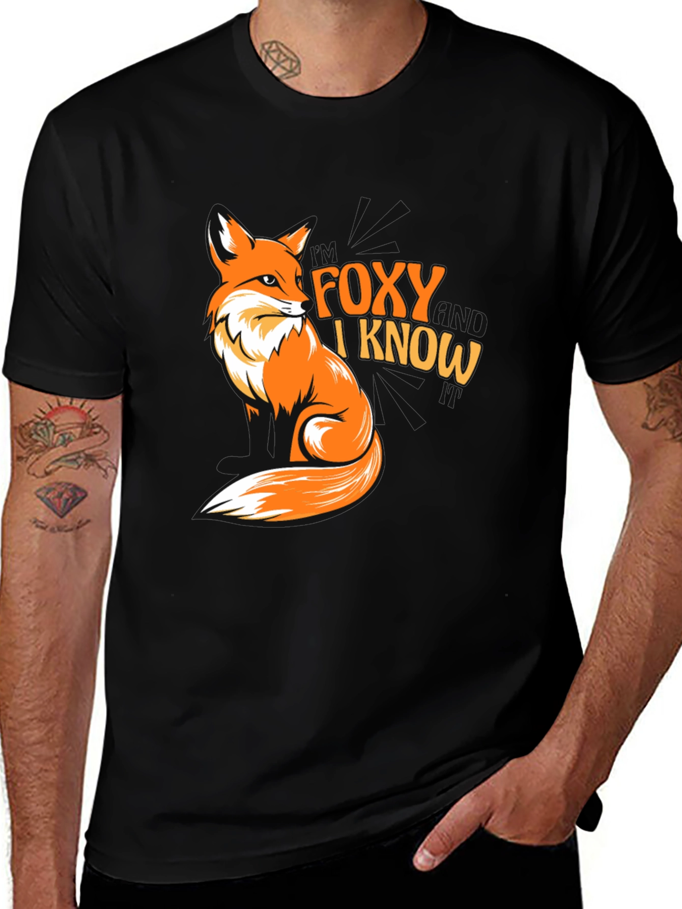 Variant 10 of Foxy I Know T-Shirt - Cool Fox Graphic Tee