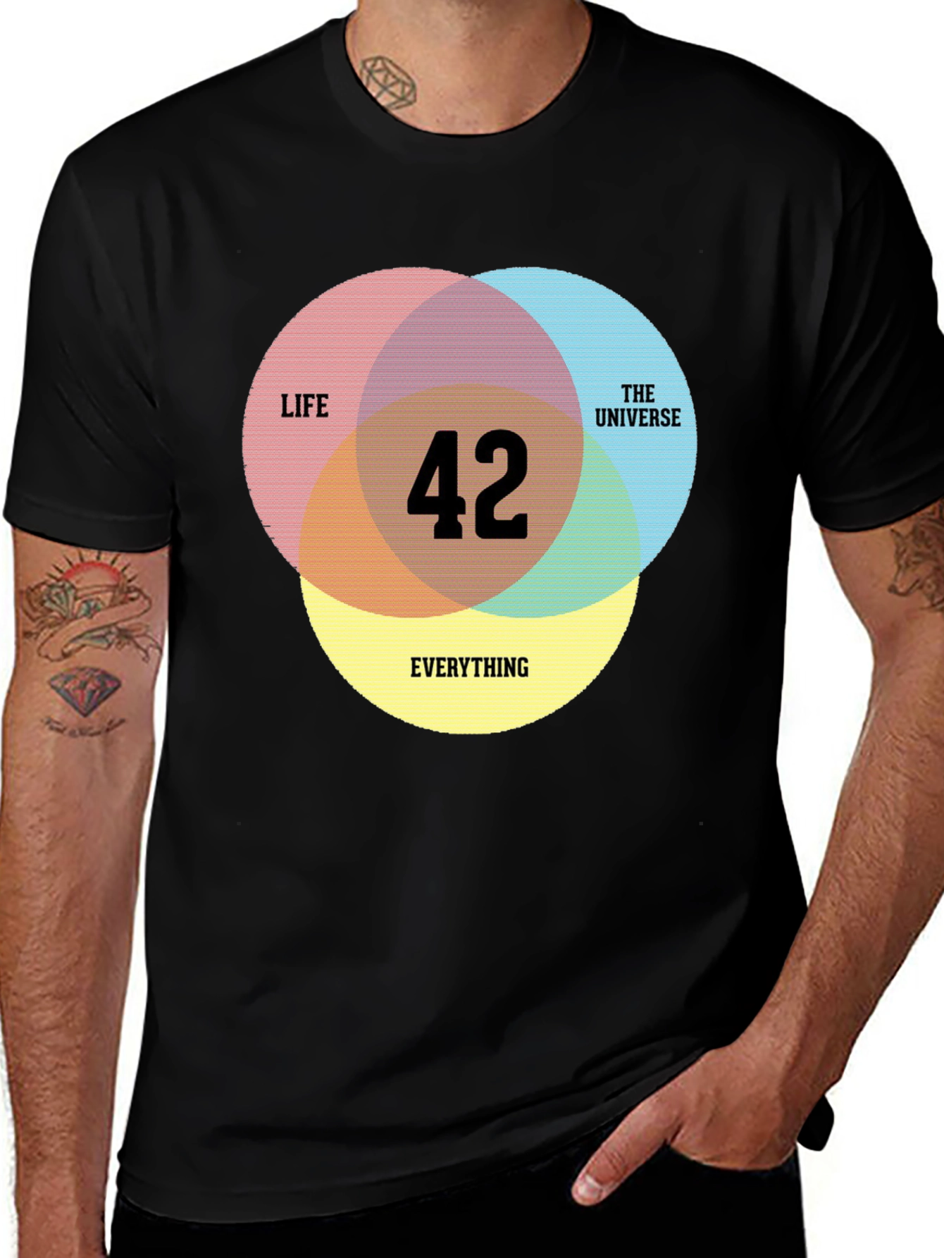 Variant 10 of Life, The Universe, Everything, T-Shirt - Answer is 42