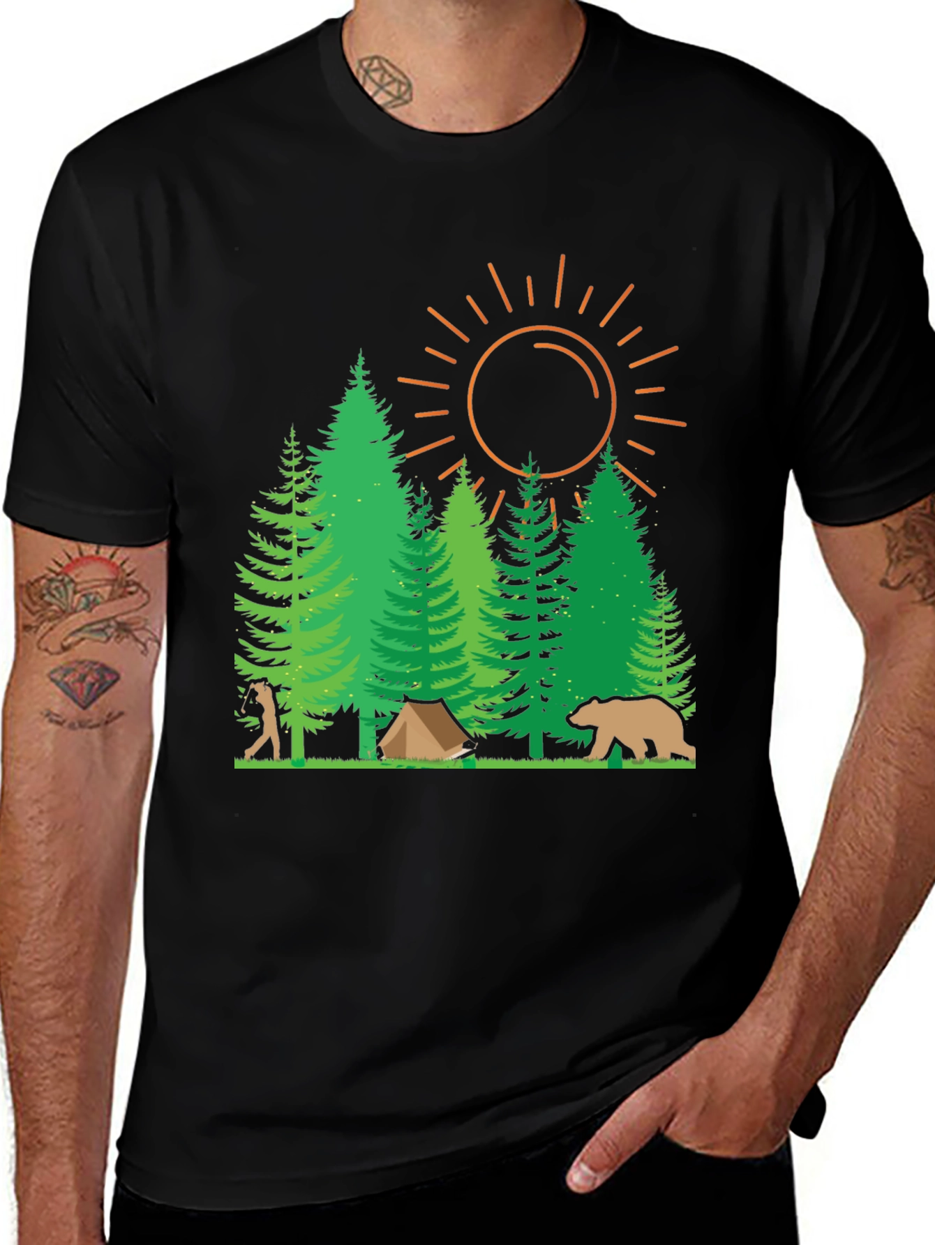 Variant 21 of Camping Forest Bear T-Shirt Nature Adventure Tee