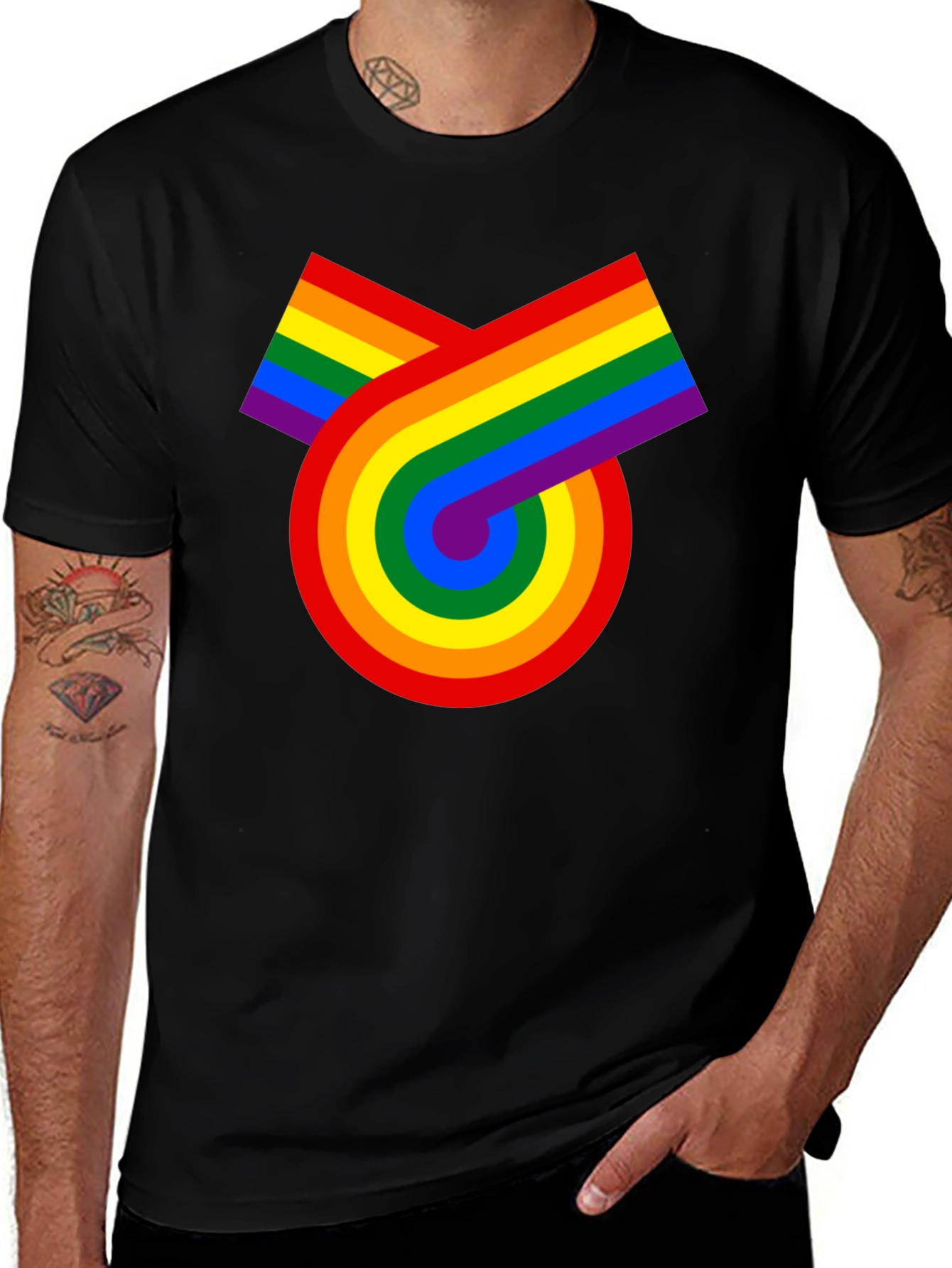 Variant 19 of Retro Rainbow Graphic Tee - Pride Celebration