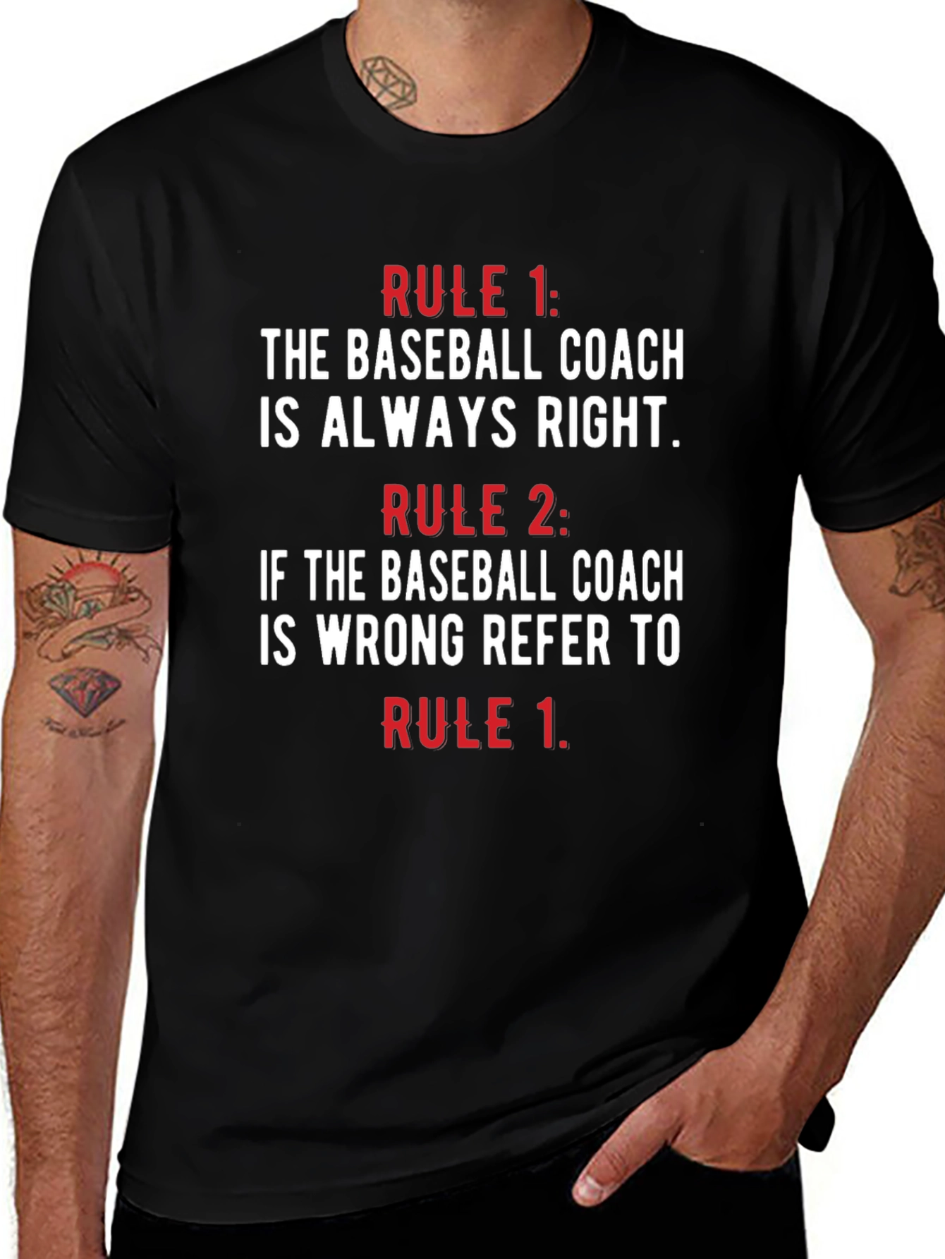 Variant 6 of Baseball Coach Rules T-Shirt - Funny Gift for Coaches