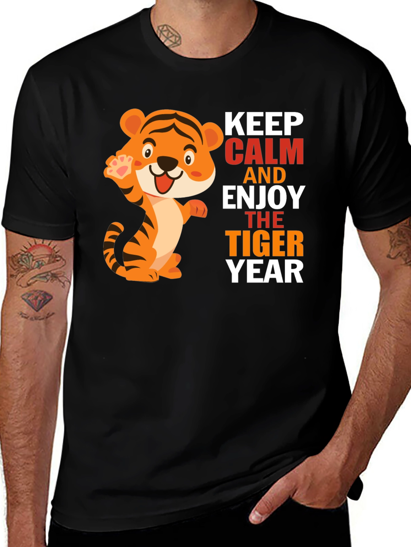 Variant 27 of Tiger Year Black Graphic Tee
