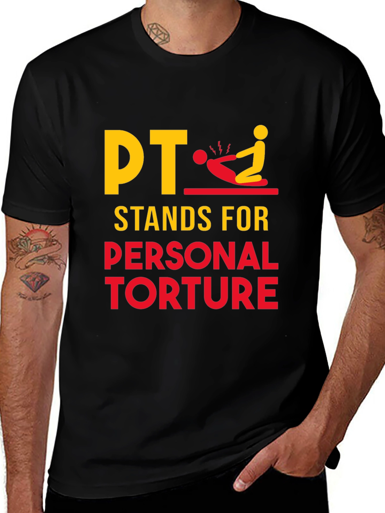 Variant 18 of Funny PT Personal Torture Black T-Shirt