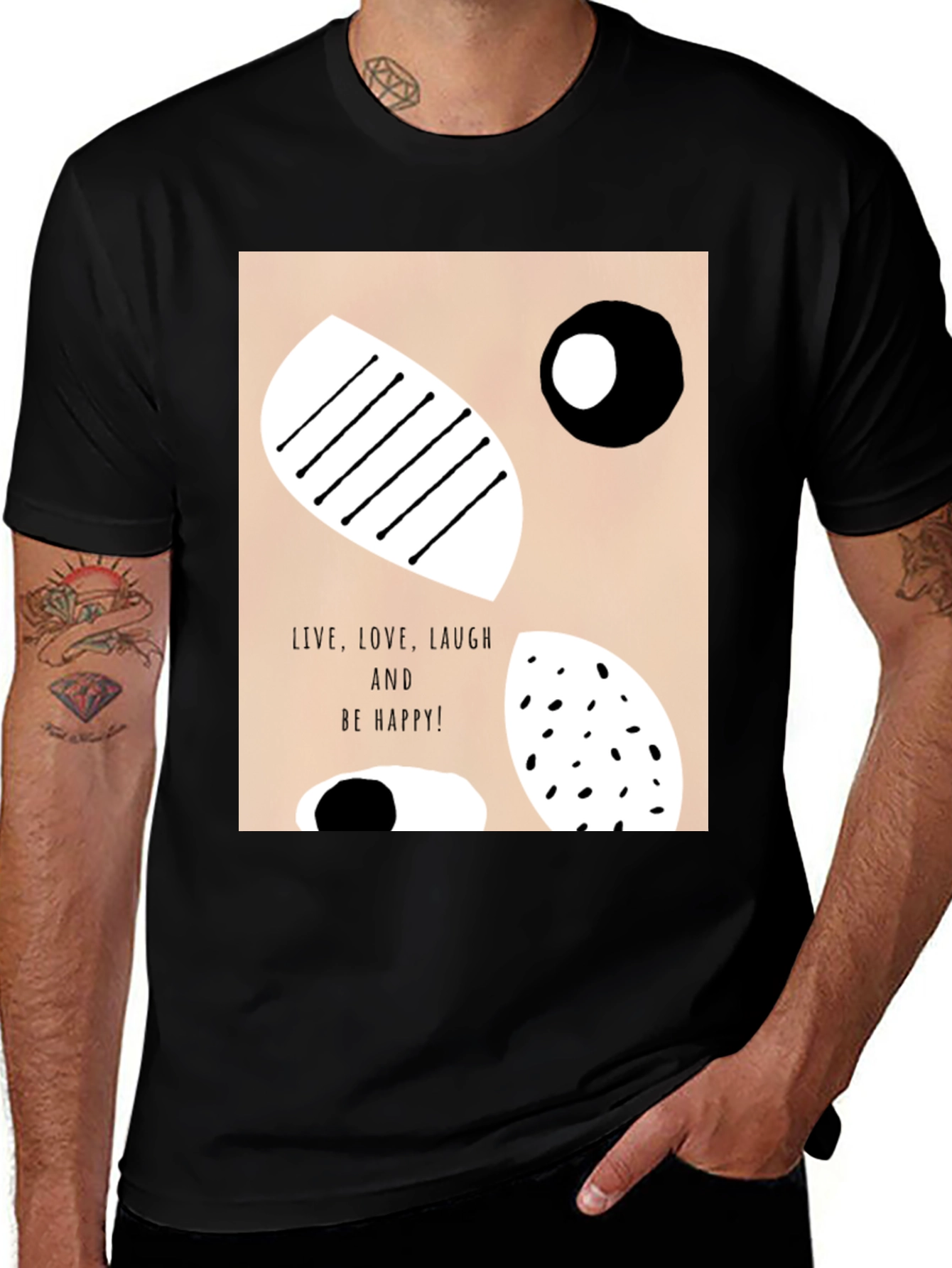Variant 2 of Abstract Graphic Print Black T-Shirt