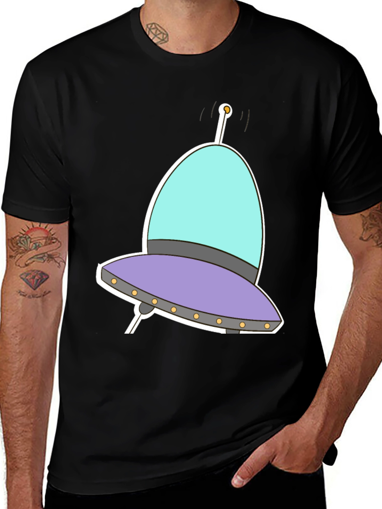 Variant 18 of Futurama Spaceship T-Shirt - Black