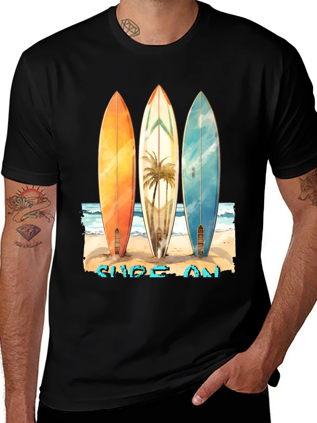 Variant 7 of Surfboards on Beach Graphic T-Shirt