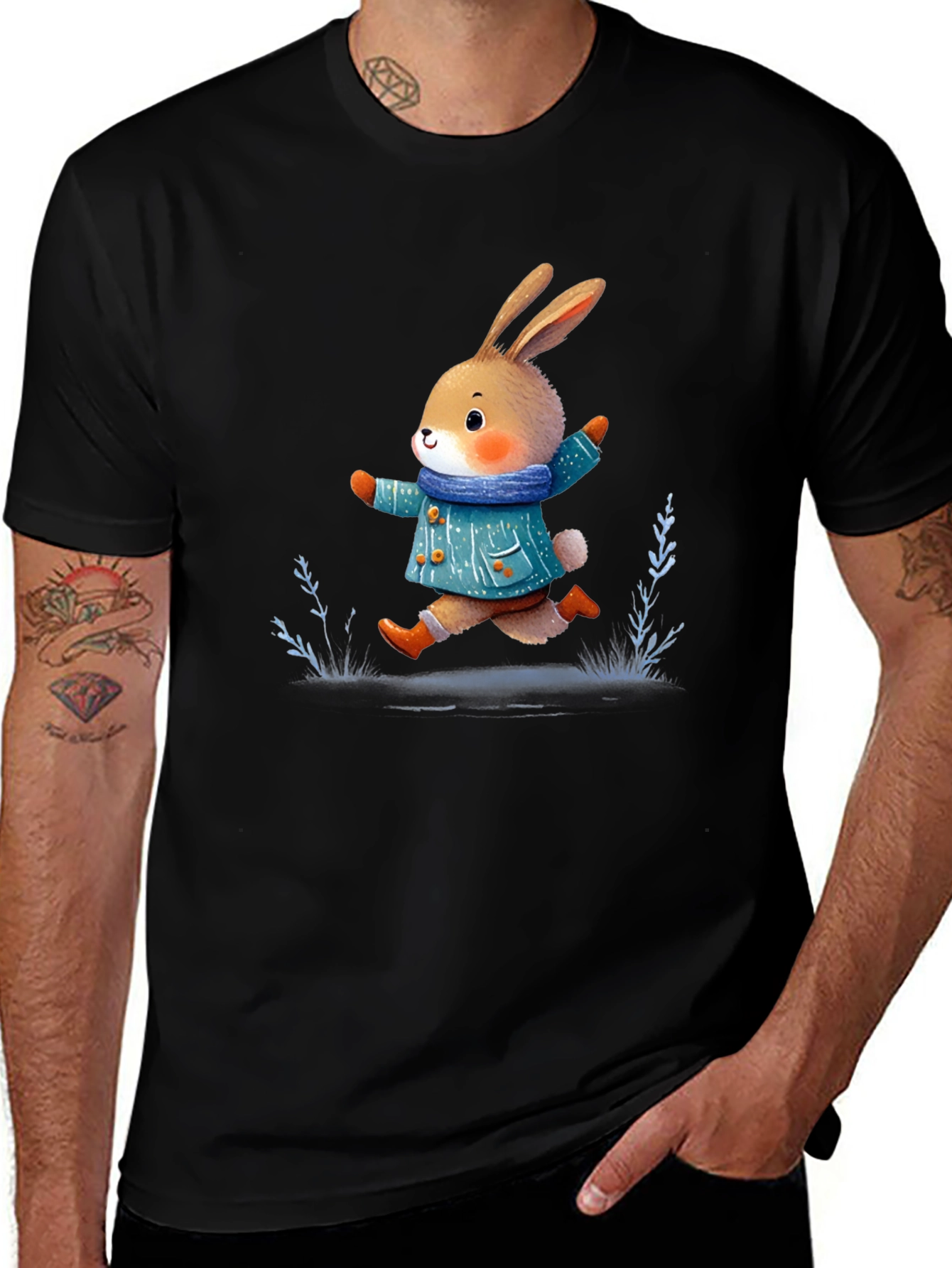 Cute Bunny T-Shirt: Whimsical Winter Style