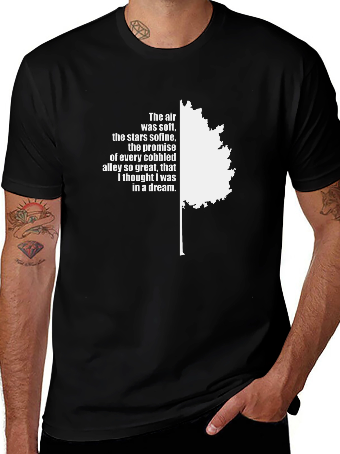 Variant 8 of Air Soft Dream T-Shirt - Cobbled Alley Poem Tee