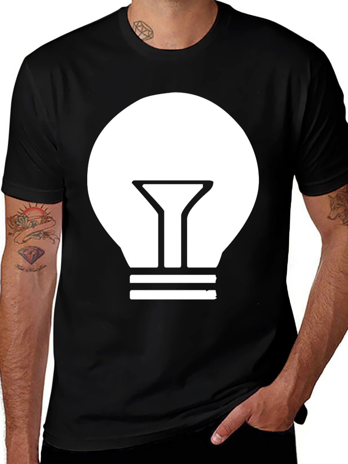 Variant 24 of Illuminating Idea T-Shirt - Modern Black Tee