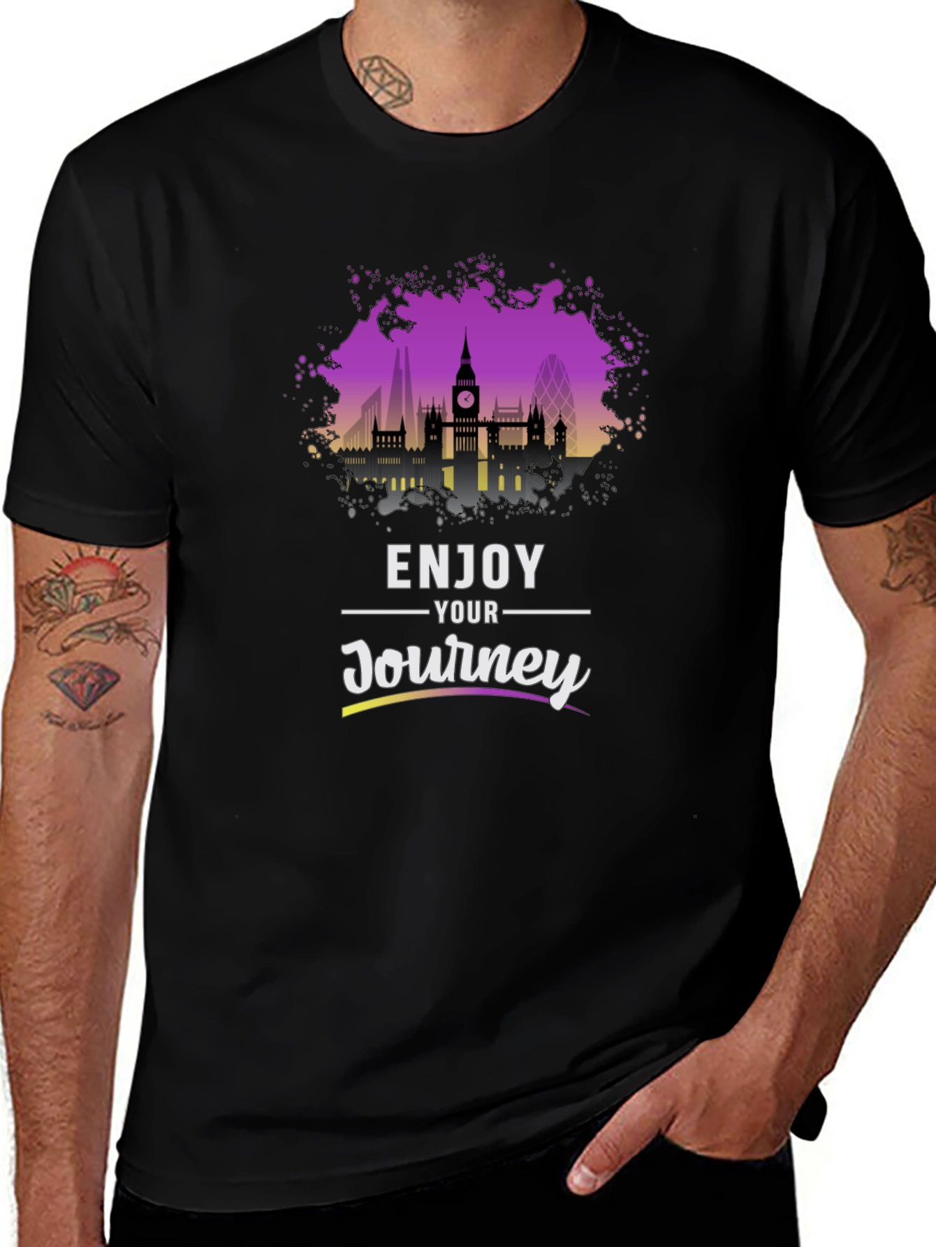 Enjoy Your Journey London Skyline Graphic Tee