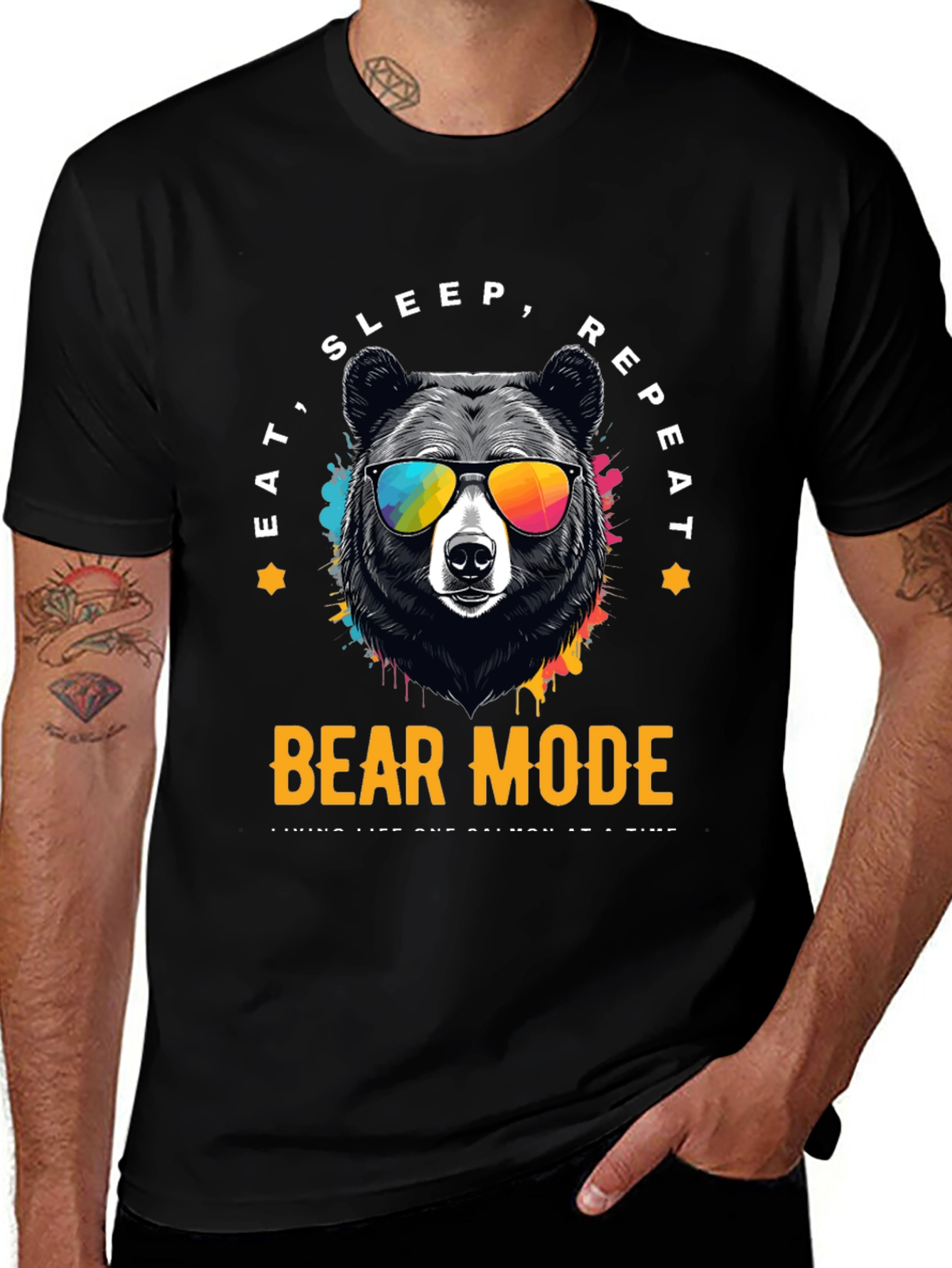 Variant 2 of Bear Mode Graphic T-Shirt - Eat Sleep Repeat