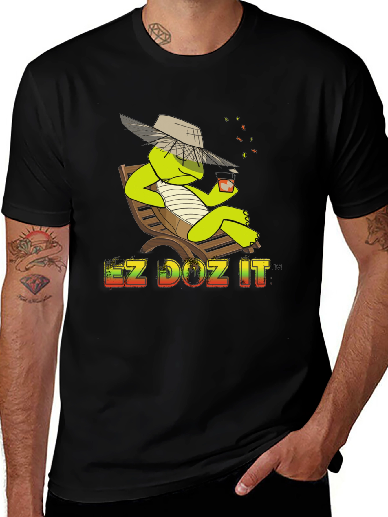 Variant 28 of EZ DOZ IT T-Shirt - Relaxed Turtle in a Chair