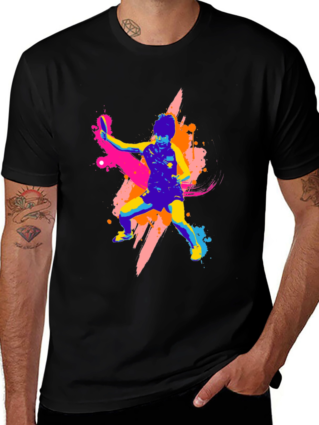 Variant 25 of Vibrant Table Tennis Graphic T-Shirt - Bold Design
