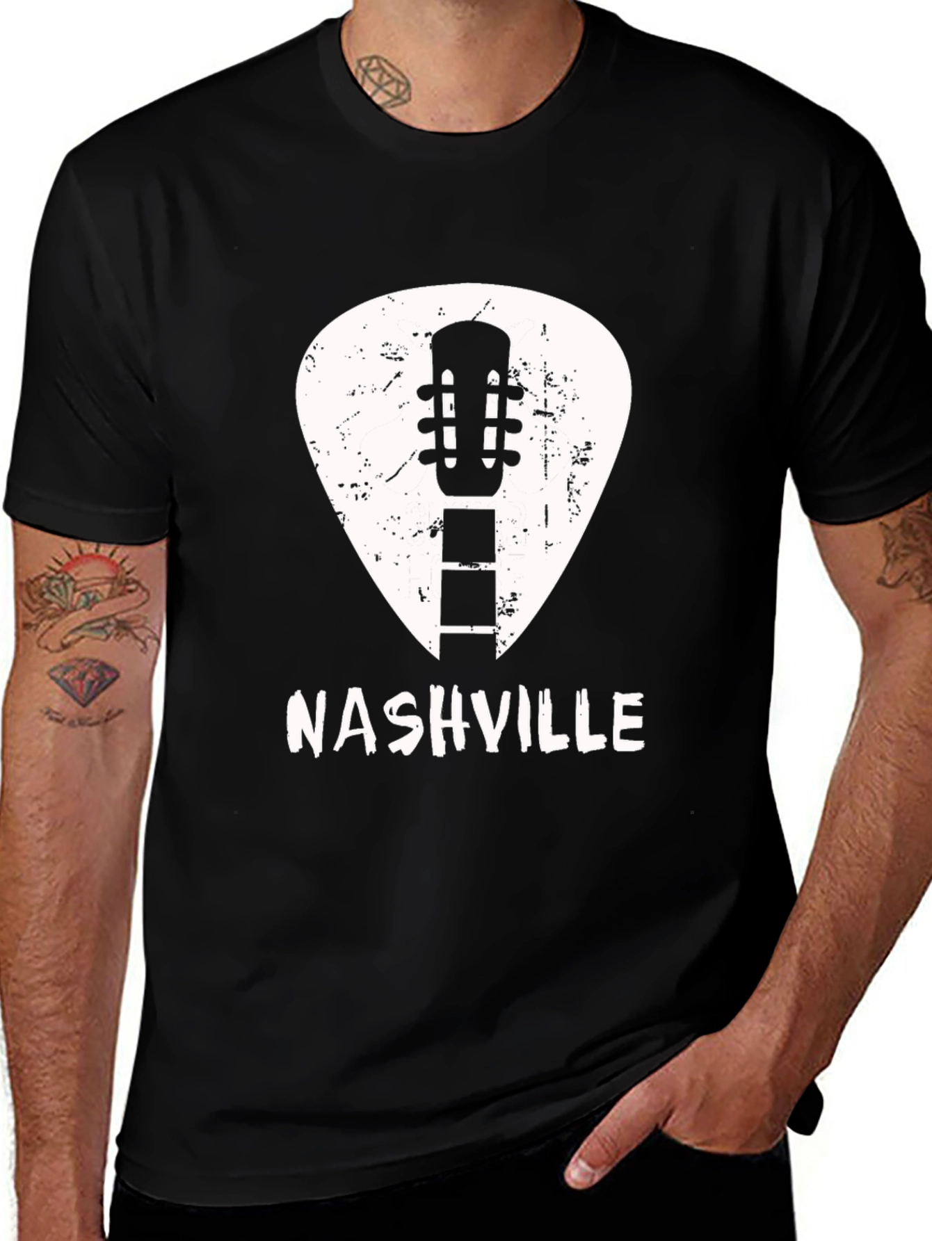 Nashville Guitar Pick Graphic Tee - Cool Music City Shirt