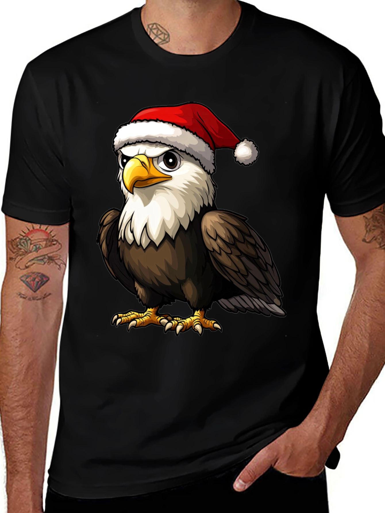 Variant 5 of Bald Eagle Santa Hat Graphic Tee