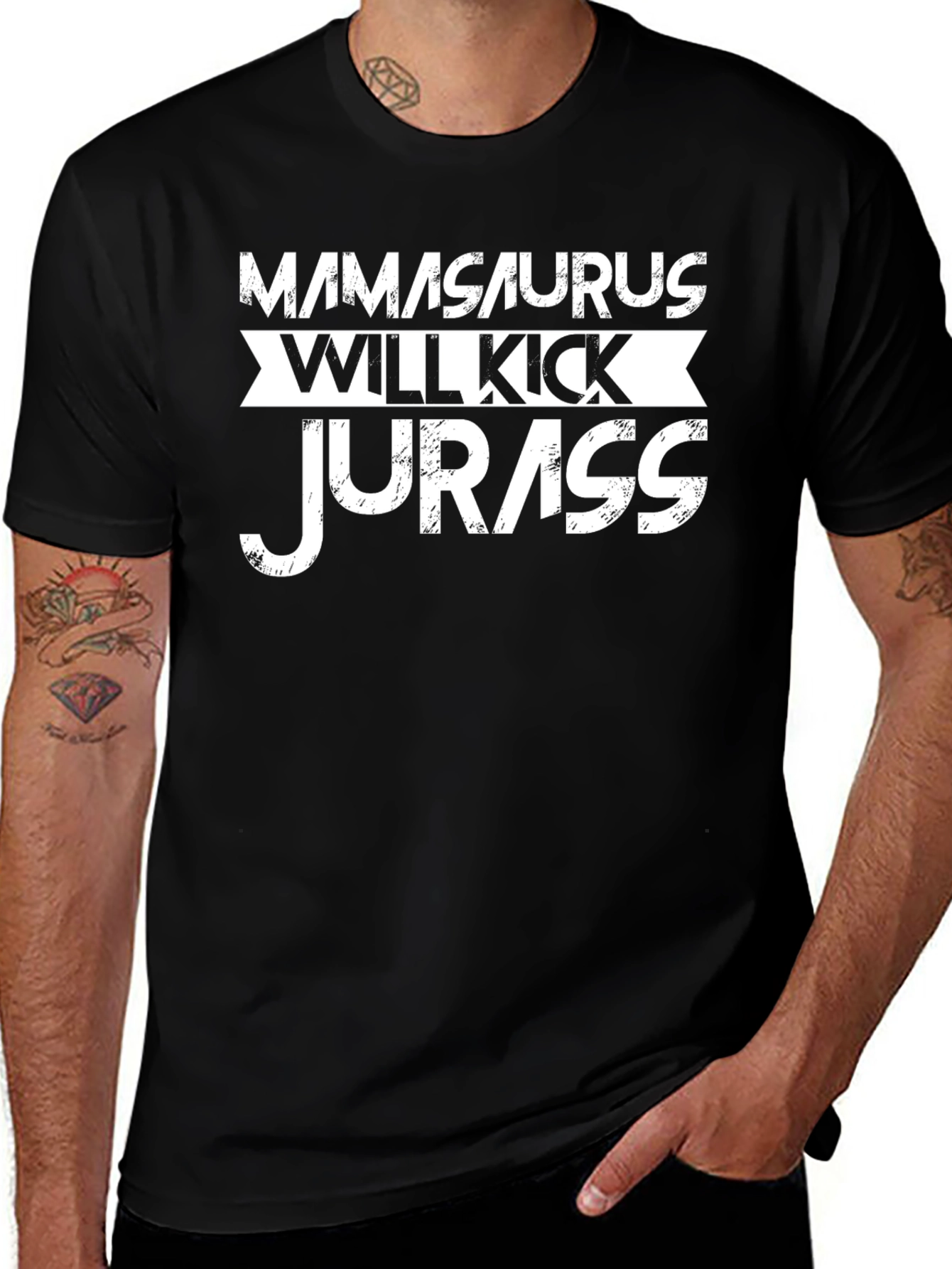 Variant 26 of Mamasaurus Will Kick Jurass T-Shirt - Novelty Graphic Tee