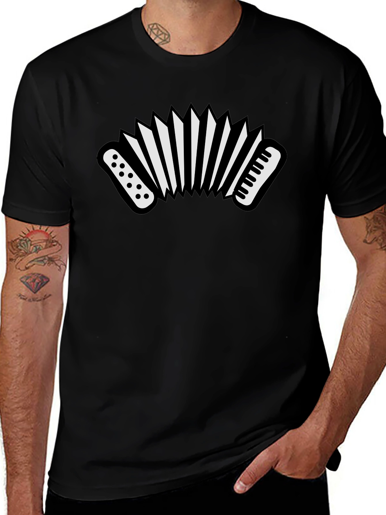 Variant 11 of Accordion Graphic Tee - Musical Instrument Shirt