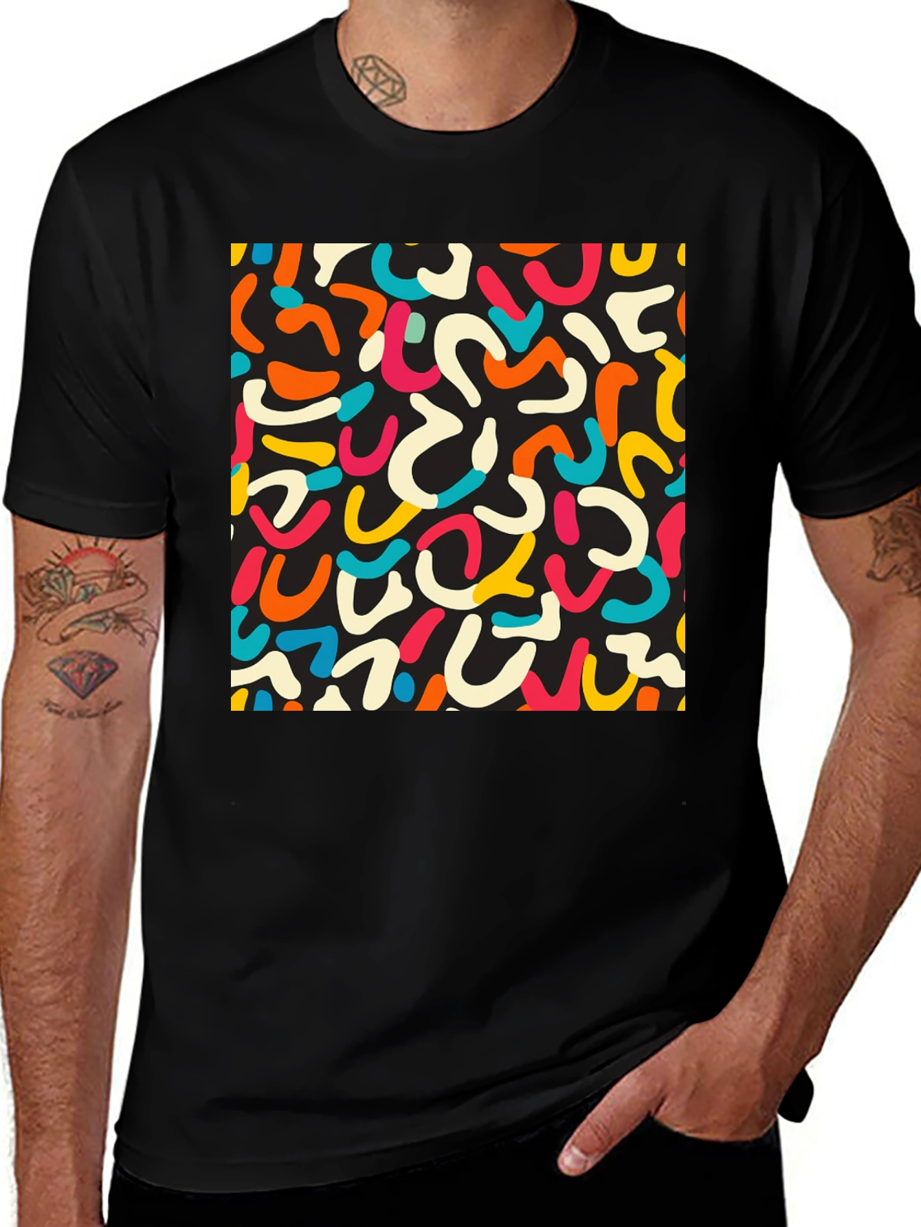 Variant 16 of Retro Doodle T-Shirt - Unique Abstract Design