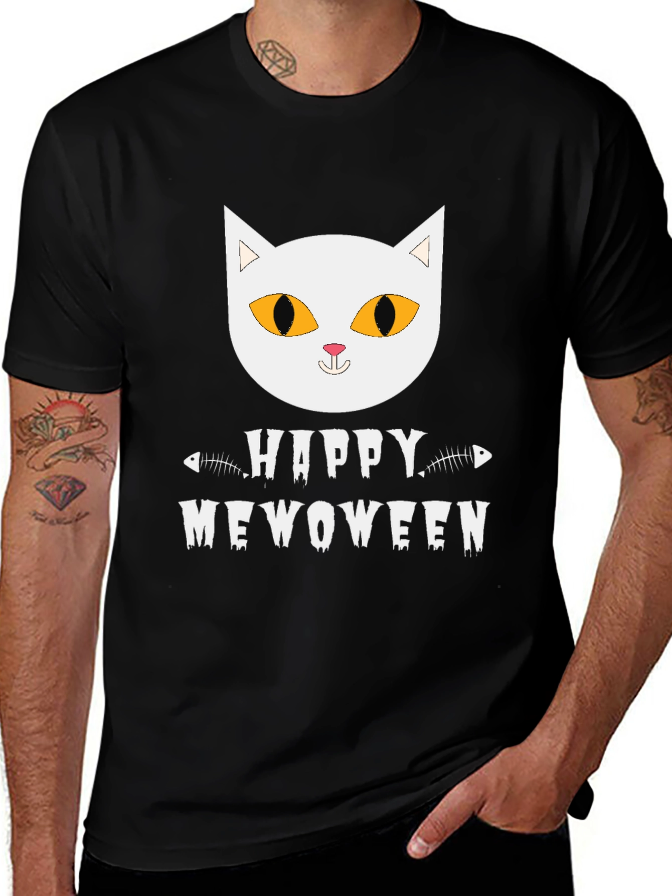 Happy Mewoween Cat Graphic Tee