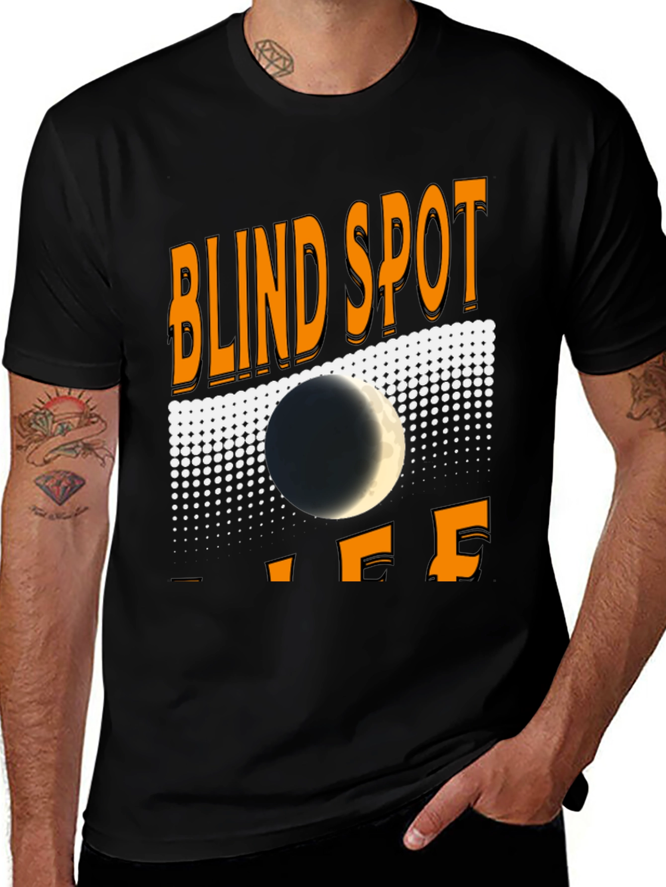 Variant 4 of Blind Spot Graphic Tee - Unique Black T-Shirt