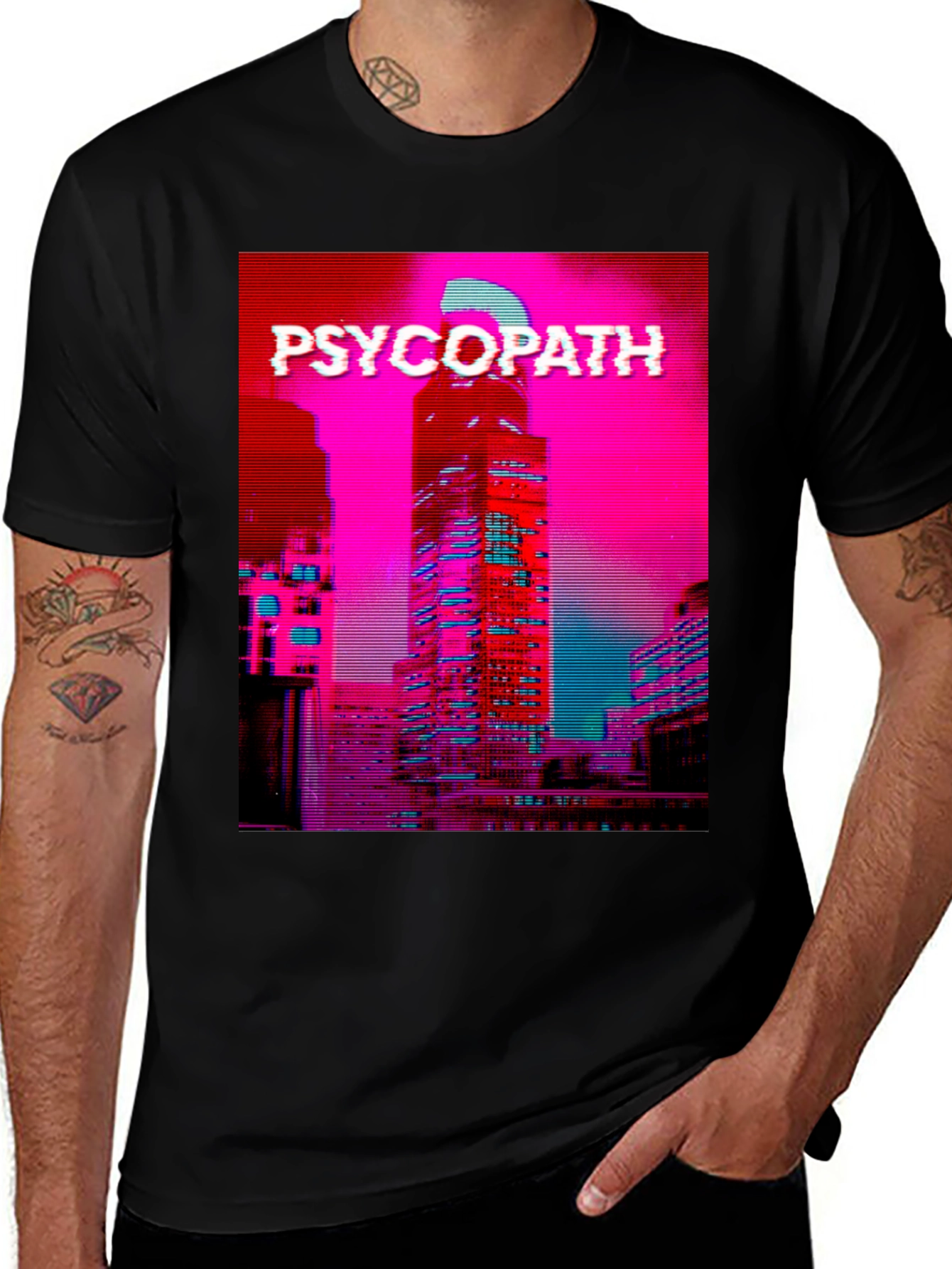 Variant 20 of Psychopath Glitch Graphic T-Shirt