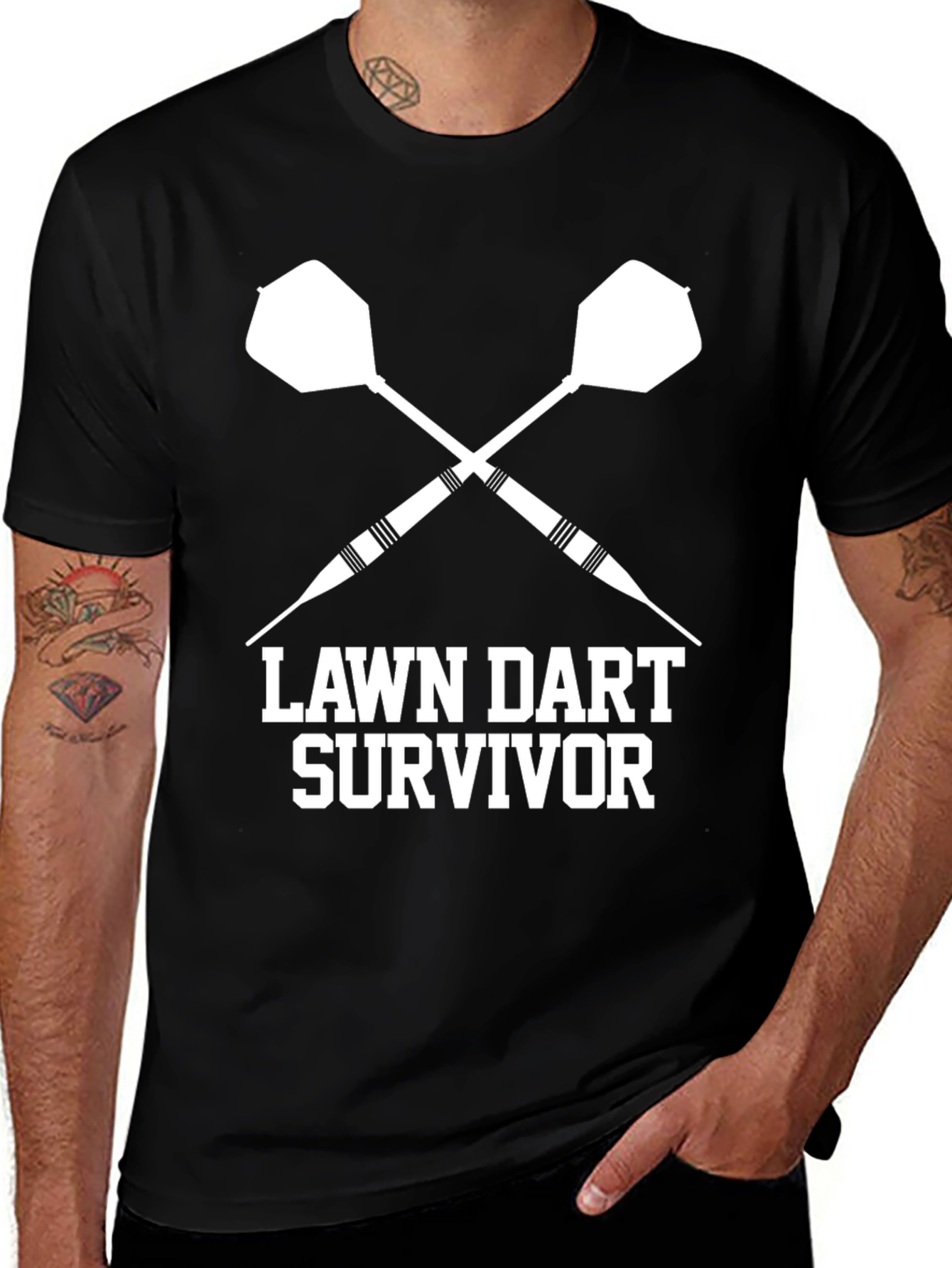 Lawn Dart Survivor T-Shirt - Funny Novelty Tee
