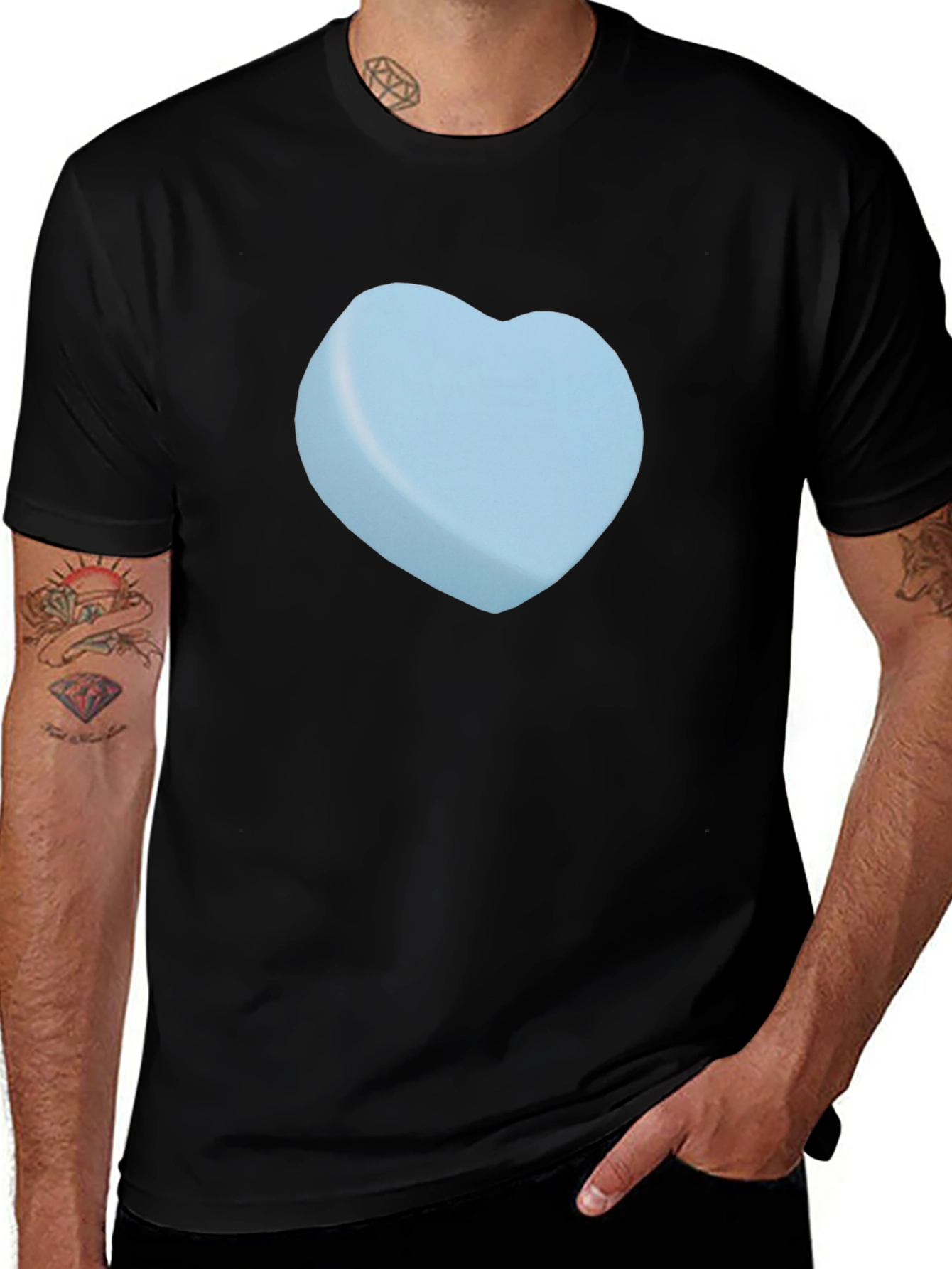 Variant 15 of Heart Candy Graphic Tee - Black Casual T-Shirt