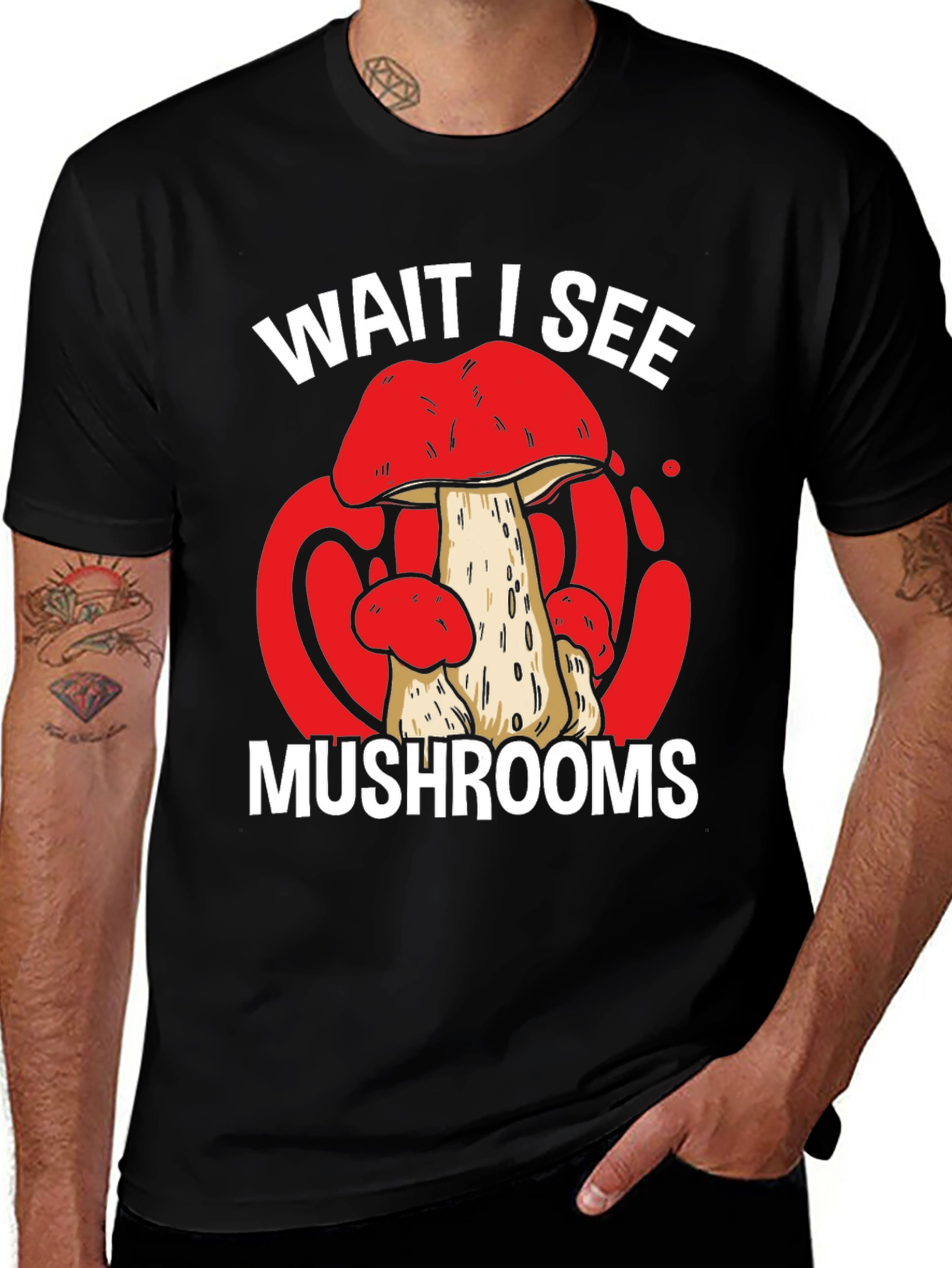 Variant 27 of Mushroom Graphic T-Shirt - Wait I See Mushrooms
