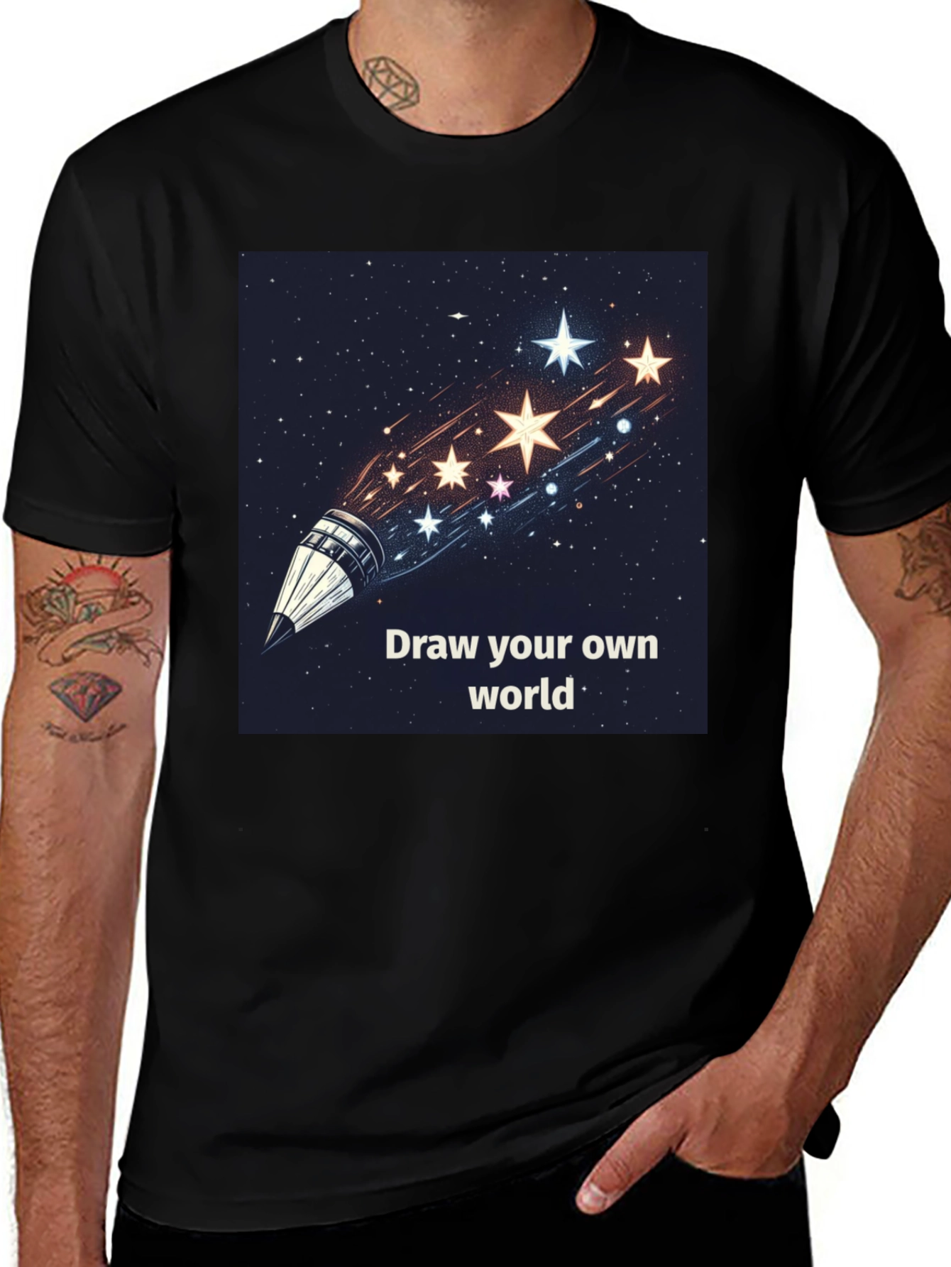 Draw Your Own World Black Tee