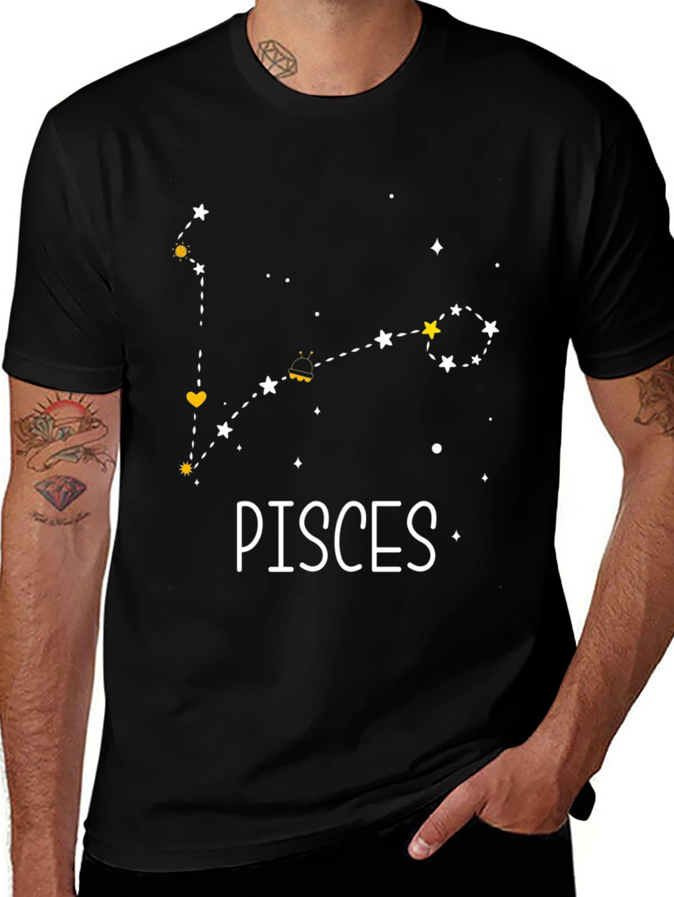 Variant 18 of Pisces Constellation Black T-Shirt