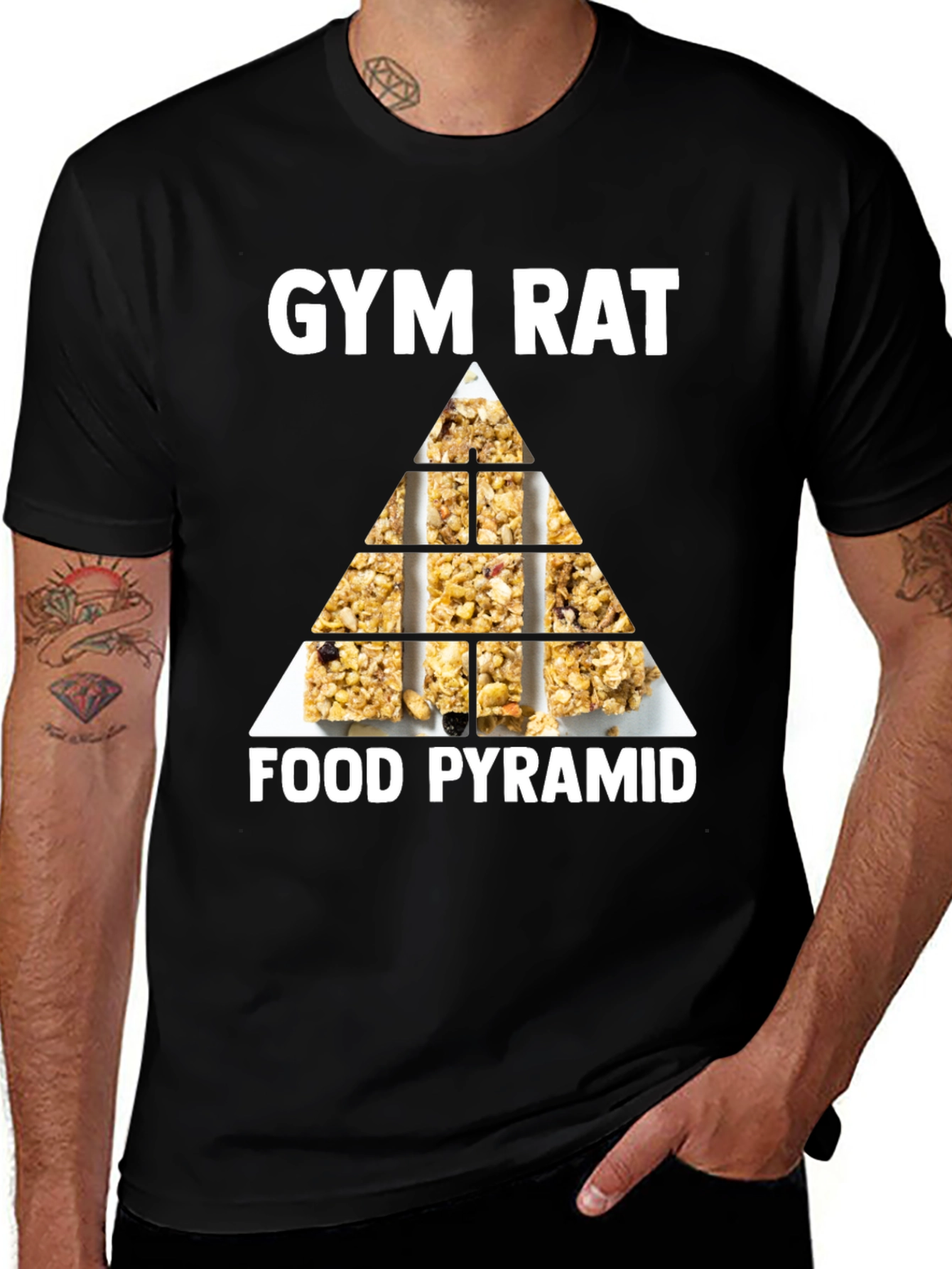 Variant 17 of Gym Rat Food Pyramid T-Shirt