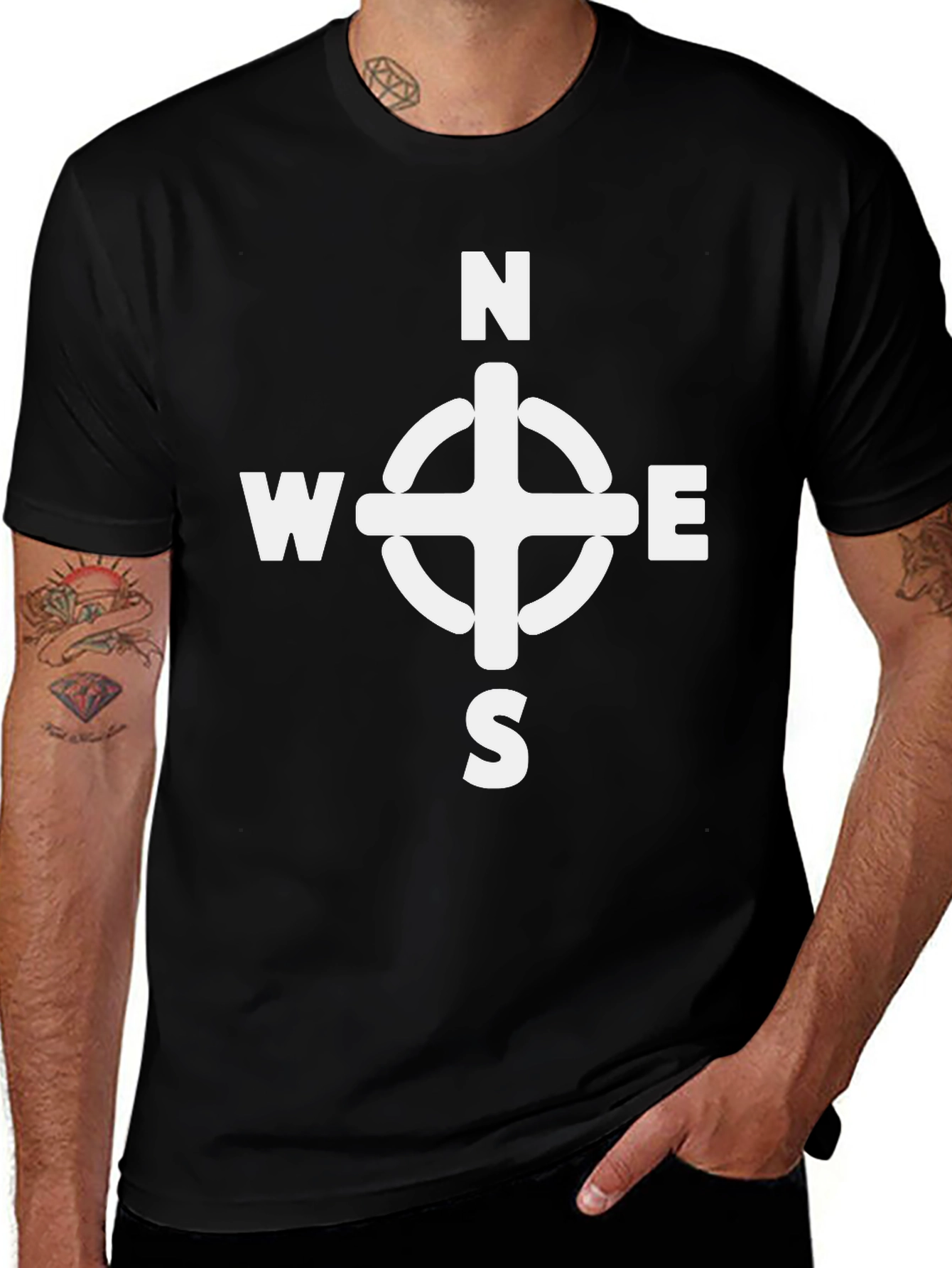 Variant 10 of Compass Rose Graphic Tee - Stylish Direction