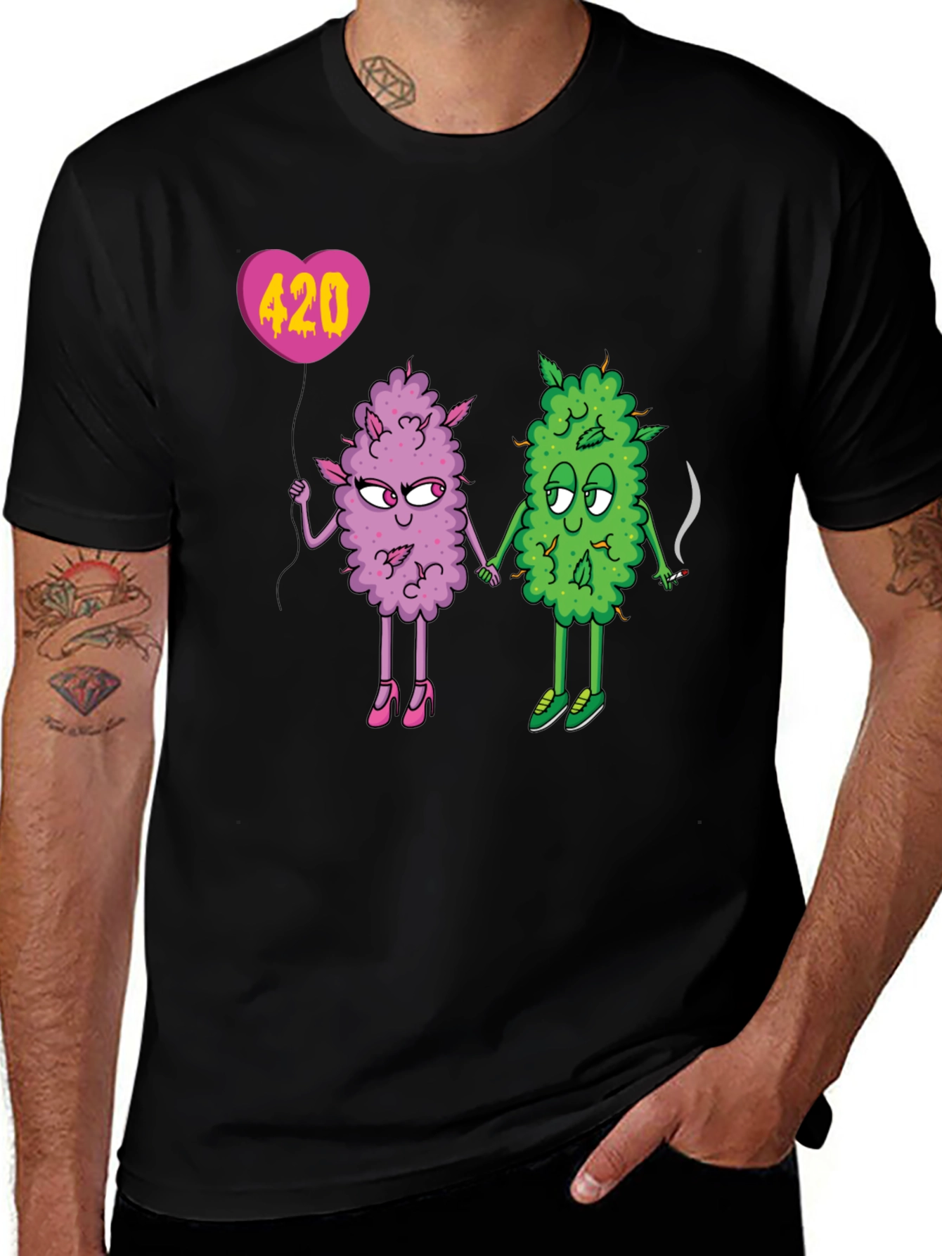 Variant 4 of Humorous 420 Cannabis Couple T-Shirt