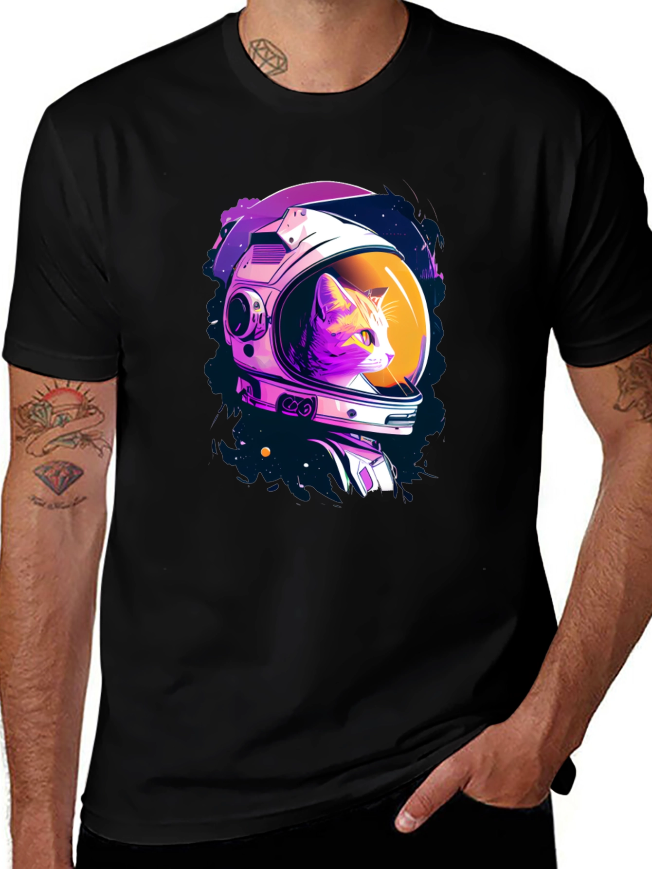 Variant 30 of Cat Astronaut T-Shirt - Space Kitten Tee