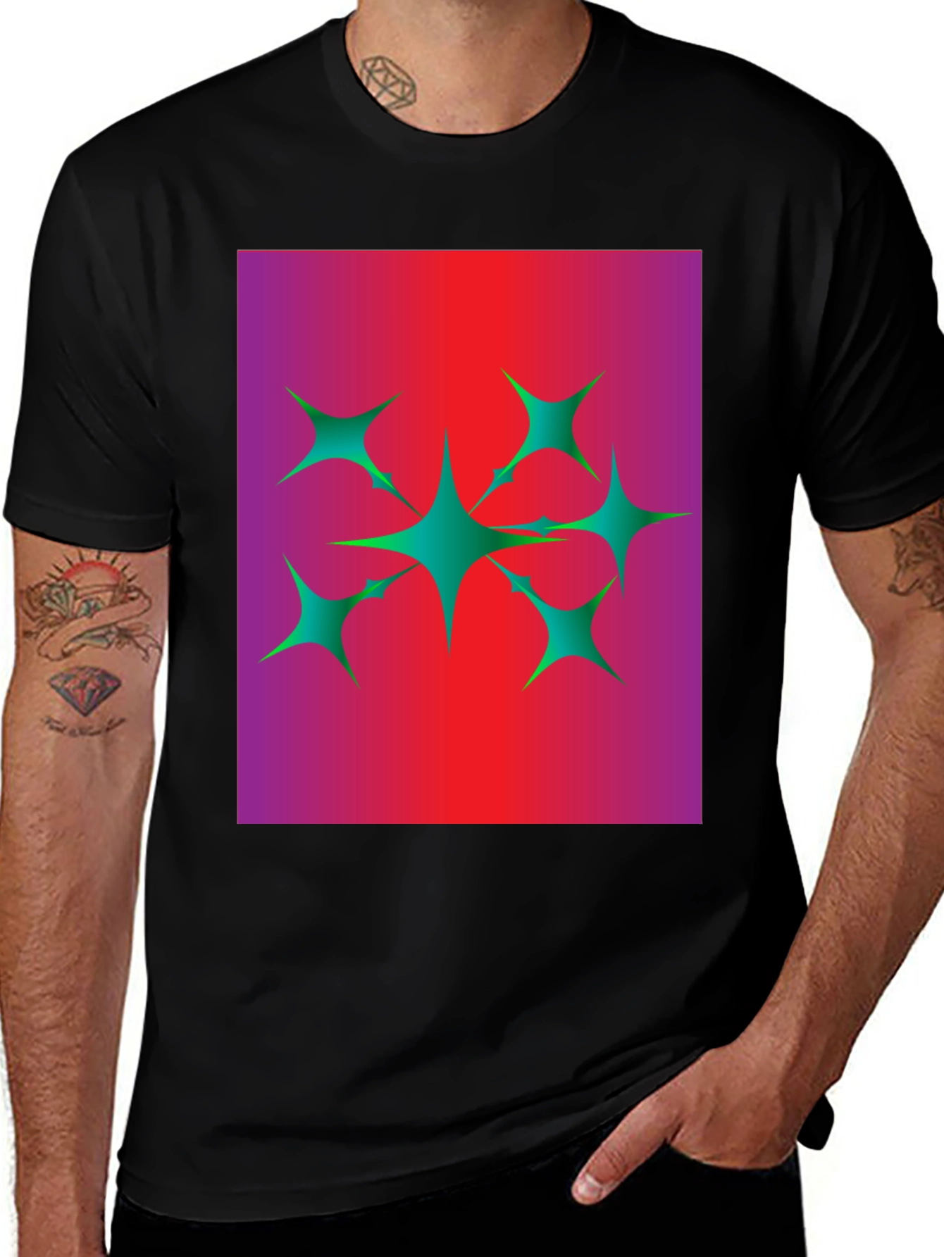 Variant 23 of Star Burst Graphic Tee - Modern Design