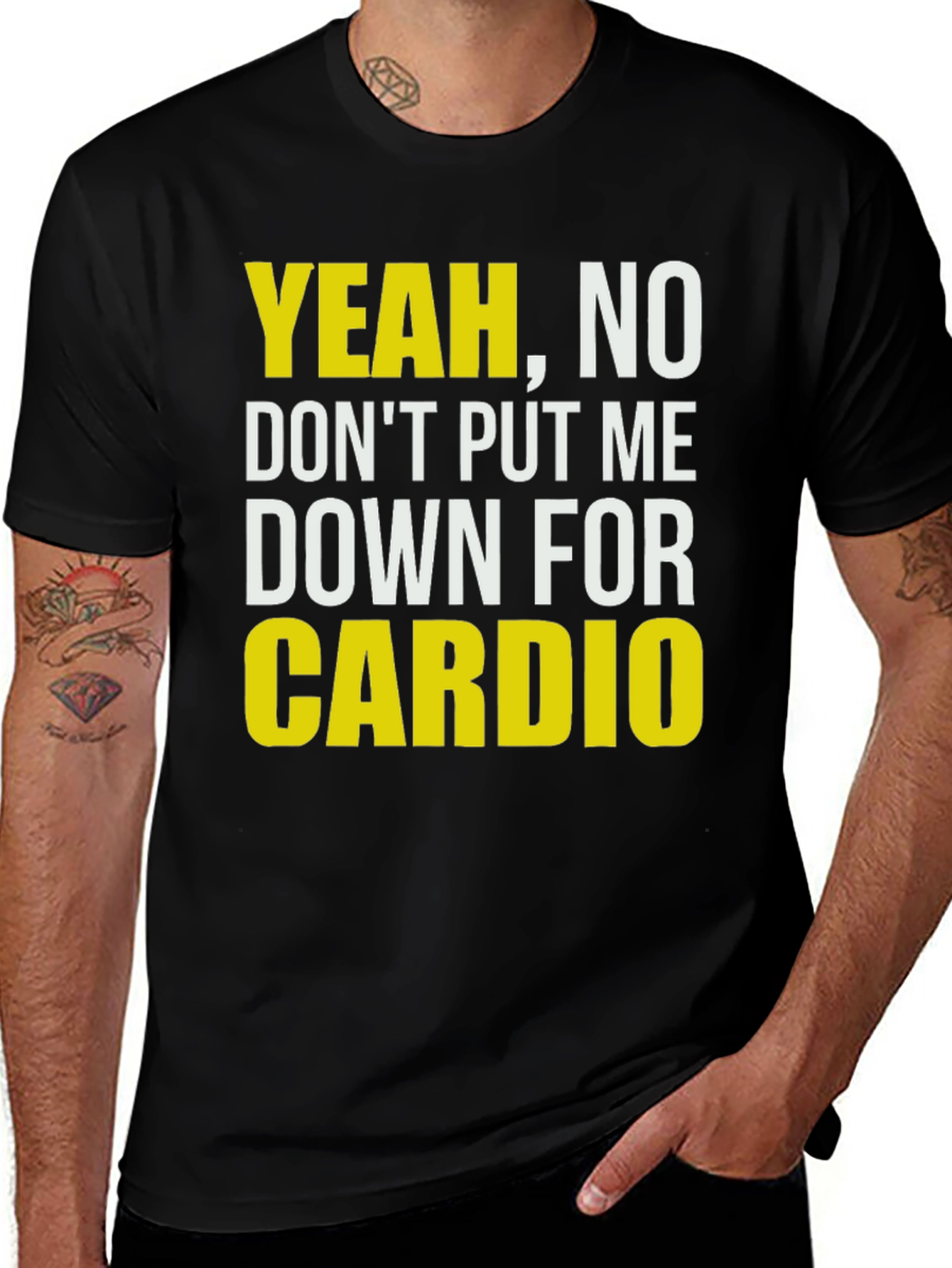 Variant 24 of Funny Gym T-Shirt - Yeah No Cardio