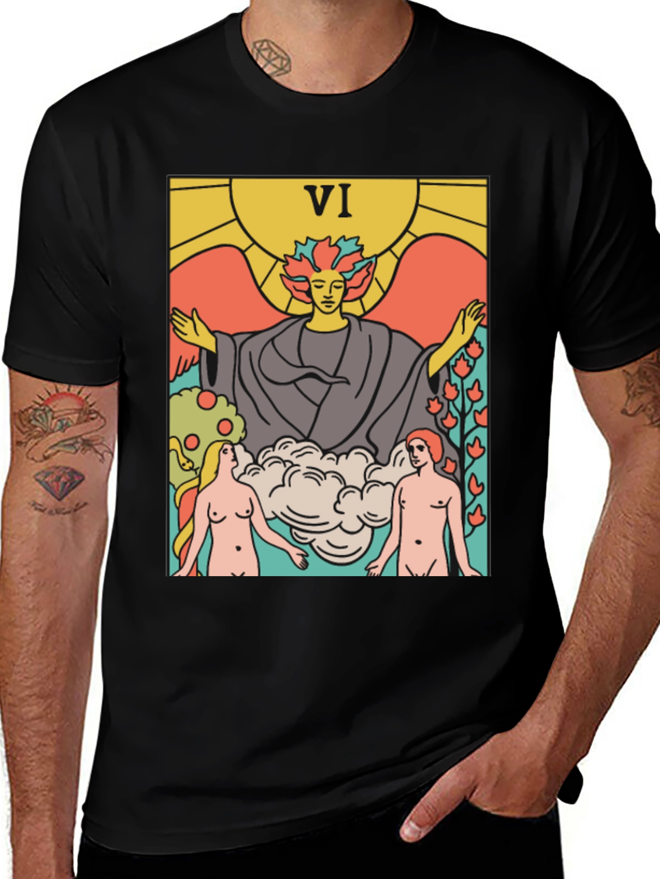 Variant 24 of Tarot Card VI T-Shirt - Divine Union Graphic Tee